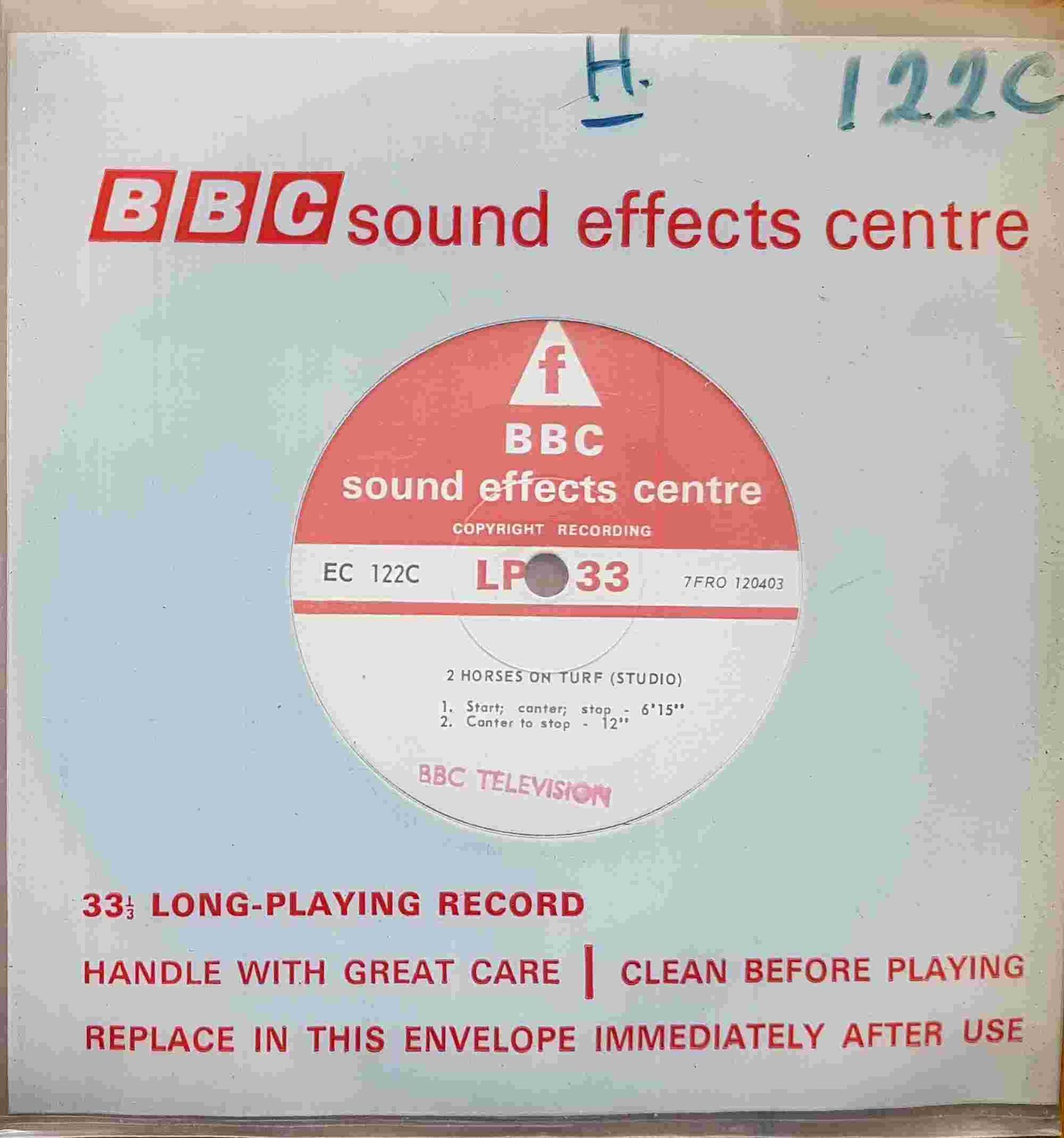 EC 122C 2 Horses on turf (Studio) Not registered from the BBC singles - Records and Tapes library Picture of EC 122C 2 Horses on turf (Studio) by artist Not registered from the BBC singles - Records and Tapes library