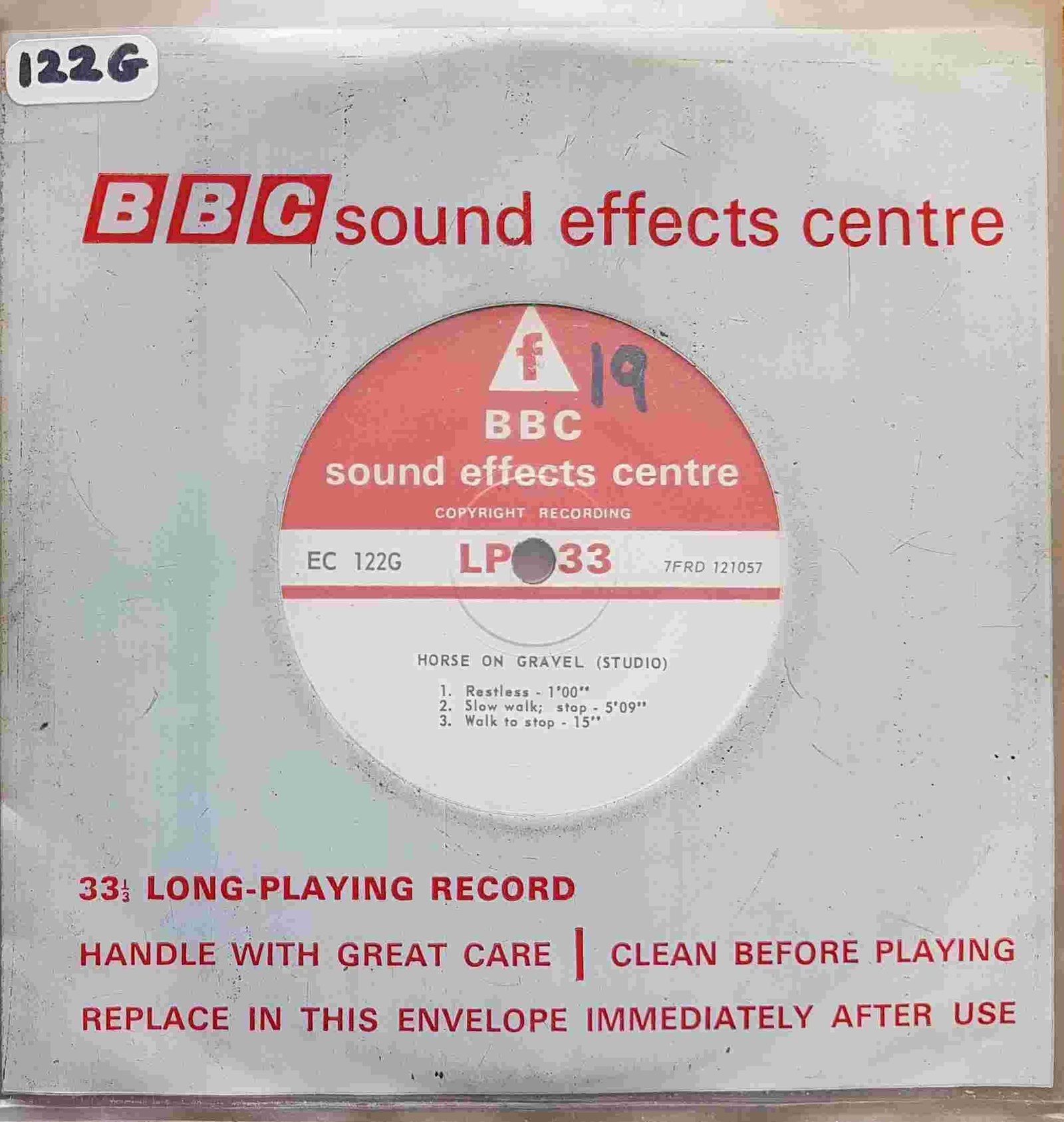 EC 122G Horse on gravel (Studio) Not registered from the BBC singles - Records and Tapes library Picture of EC 122G Horse on gravel (Studio) by artist Not registered from the BBC singles - Records and Tapes library