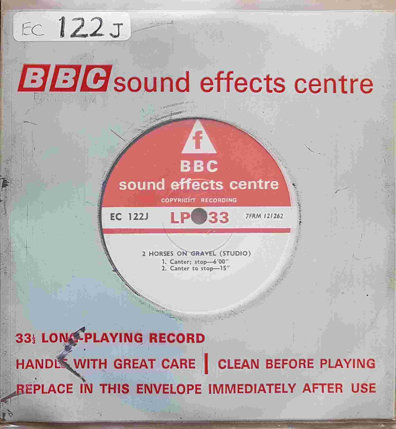 EC 122J 2 horses on gravel (Studio) Not registered from the BBC singles - Records and Tapes library Picture of EC 122J 2 horses on gravel (Studio) by artist Not registered from the BBC singles - Records and Tapes library