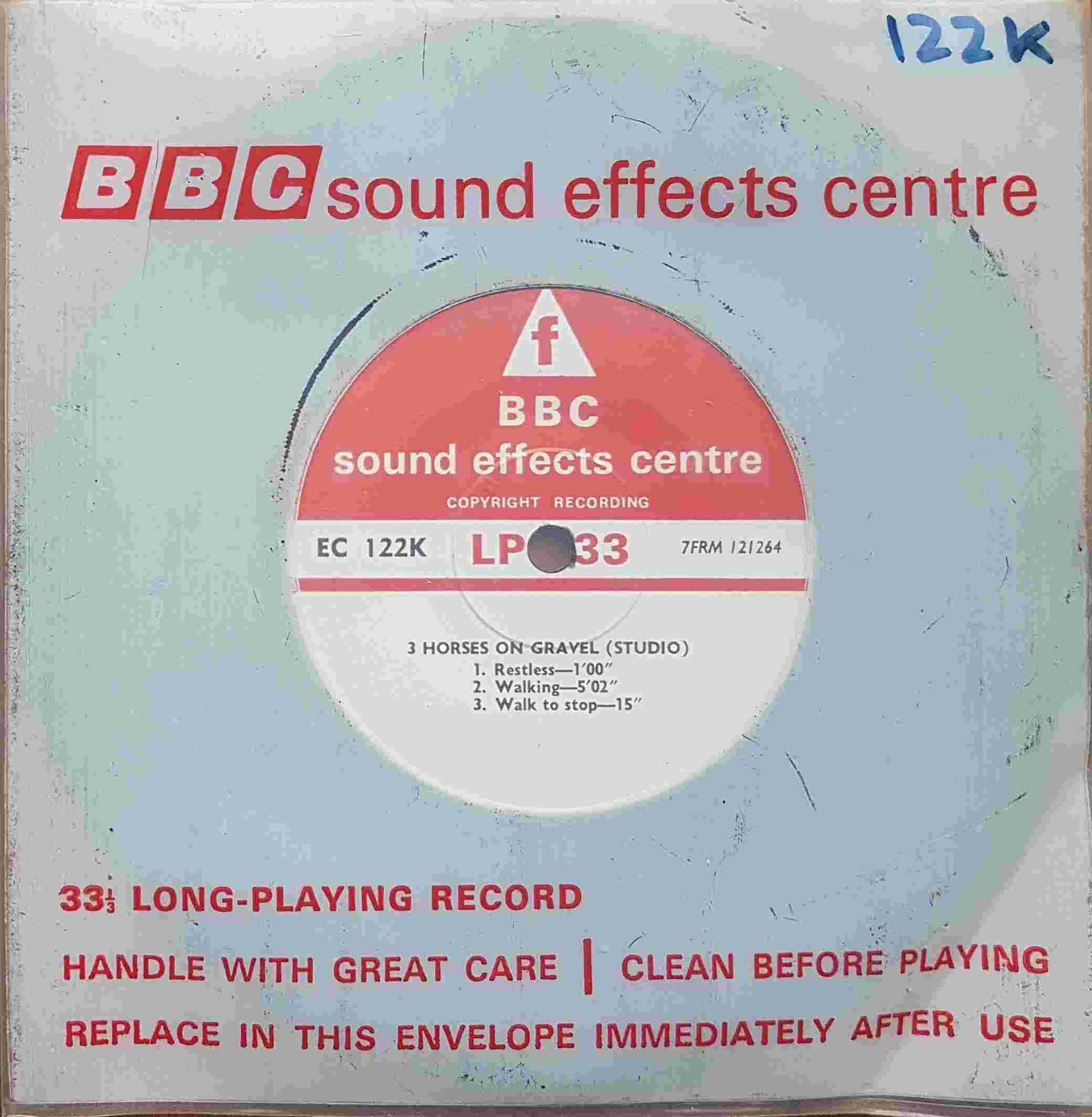 EC 122K 3 Horses on gravel (Studio) Not registered from the BBC singles - Records and Tapes library Picture of EC 122K 3 Horses on gravel (Studio) by artist Not registered from the BBC singles - Records and Tapes library