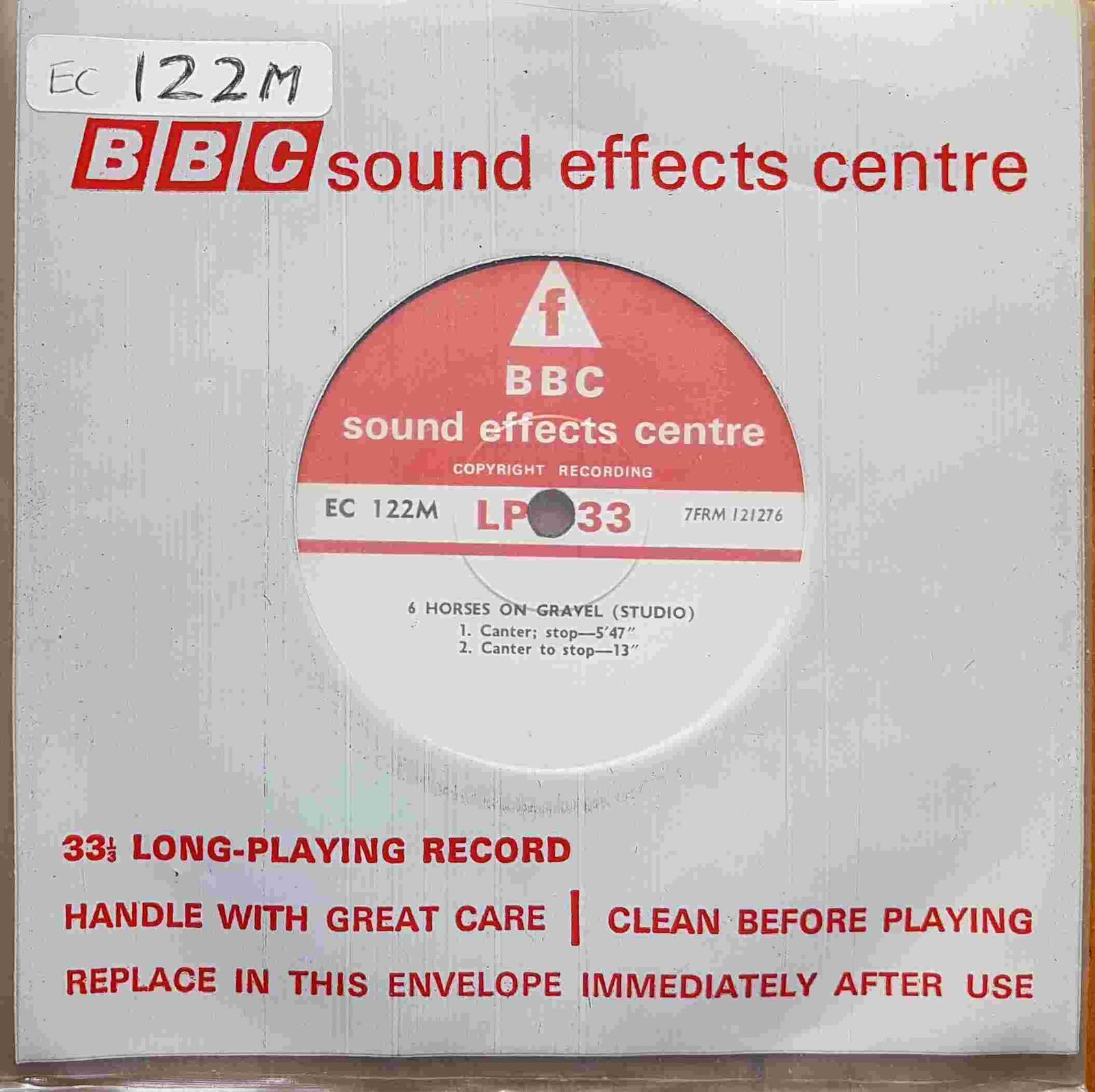 EC 122M 6 horses on gravel (Studio) Not registered from the BBC singles - Records and Tapes library Picture of EC 122M 6 horses on gravel (Studio) by artist Not registered from the BBC singles - Records and Tapes library
