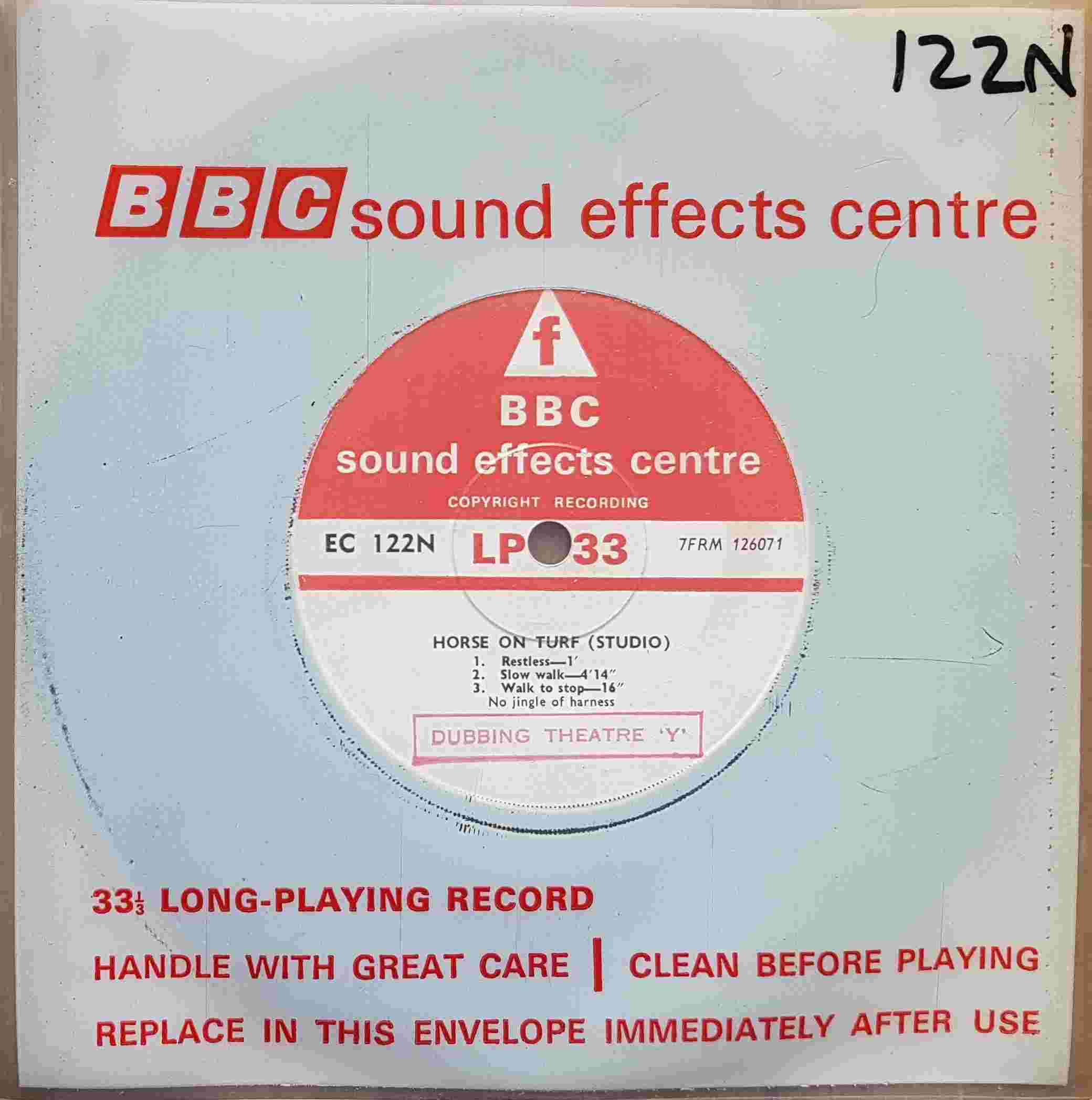 Picture of EC 122N Horse on turf (Studio) - No jingle or harness by artist Not registered from the BBC singles - Records and Tapes library