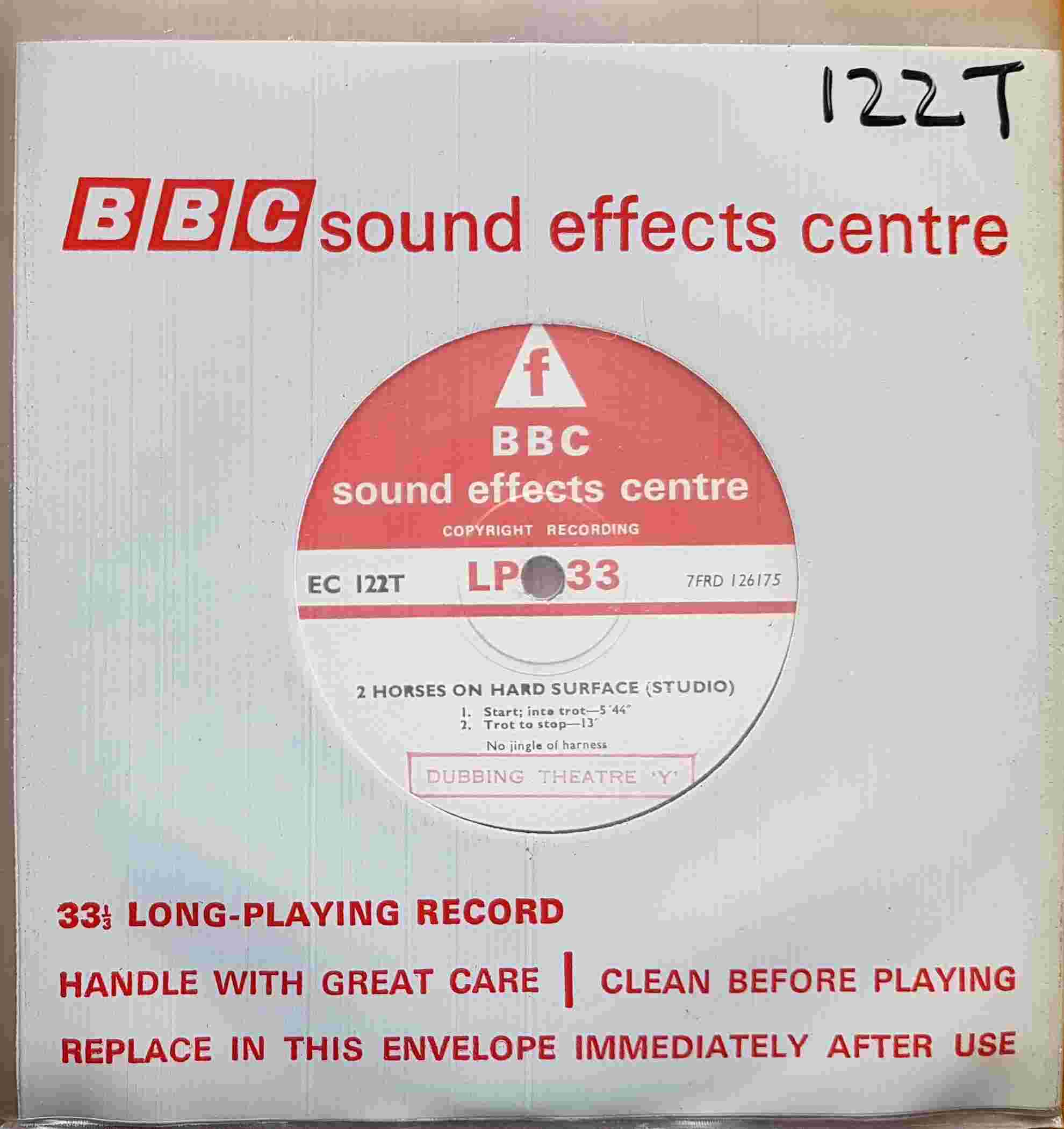 Picture of EC 122T 2 horses on hard surface (Studio) / Horses on hard surface (Studio) by artist Not registered from the BBC singles - Records and Tapes library