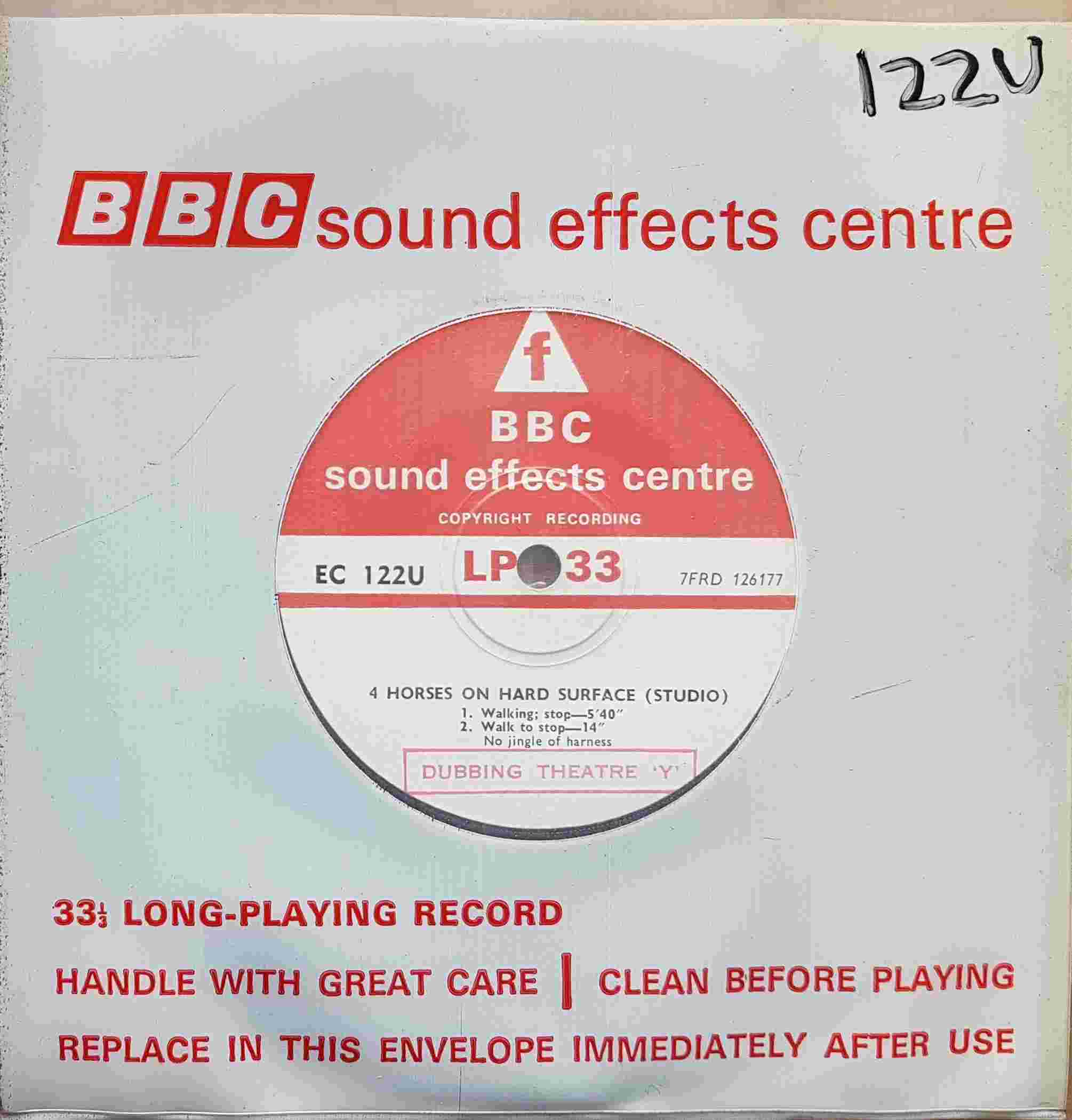 Picture of EC 122U 4 horses on hard surface (Studio) by artist Not registered from the BBC singles - Records and Tapes library