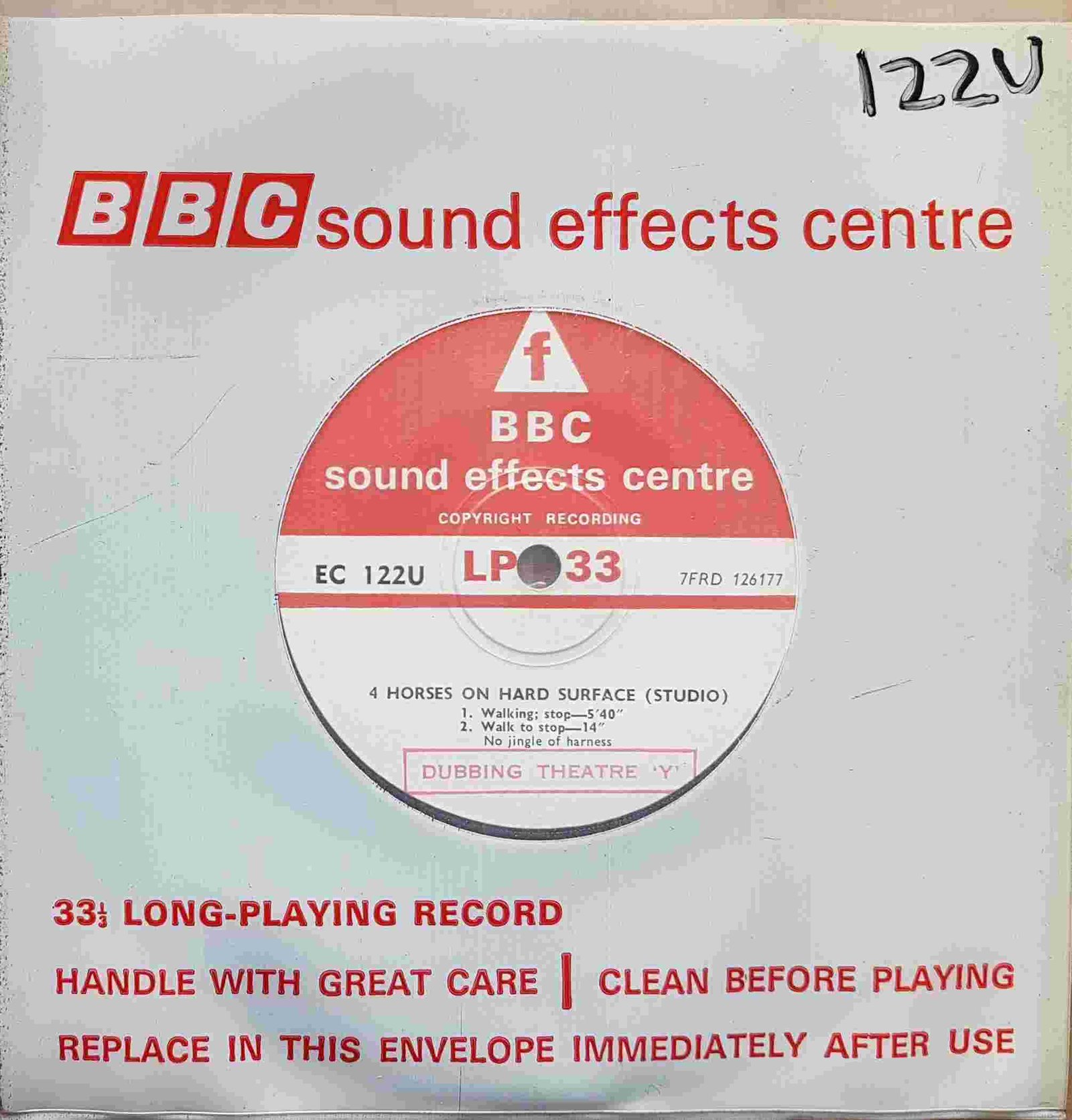 EC 122U 4 horses on hard surface (Studio) Not registered from the BBC singles - Records and Tapes library Picture of EC 122U 4 horses on hard surface (Studio) by artist Not registered from the BBC singles - Records and Tapes library