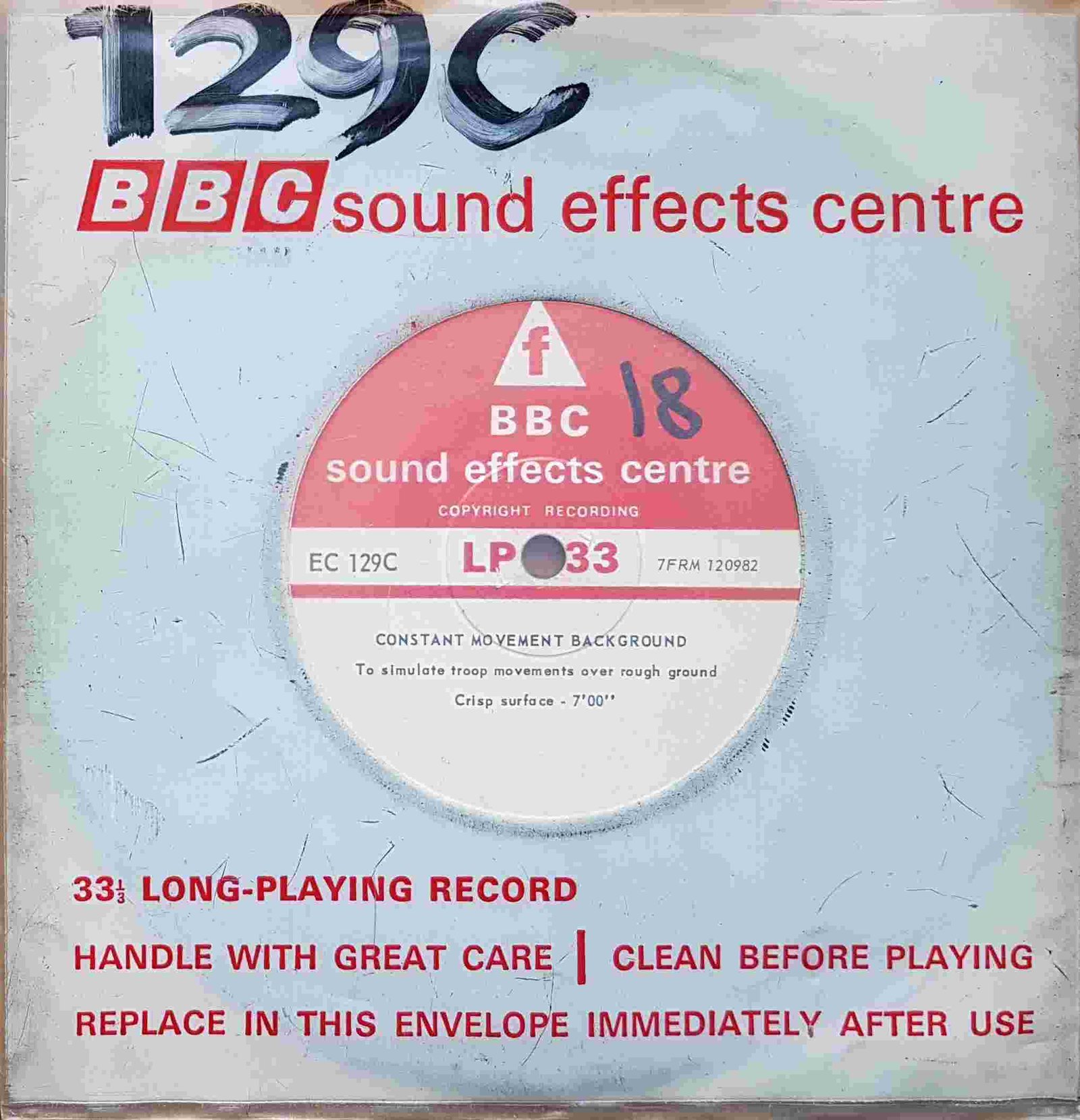 EC 129C Constant movement background - To simulate troop movement over rough ground Not registered from the BBC singles - Records and Tapes library Picture of EC 129C Constant movement background - To simulate troop movement over rough ground by artist Not registered from the BBC singles - Records and Tapes library