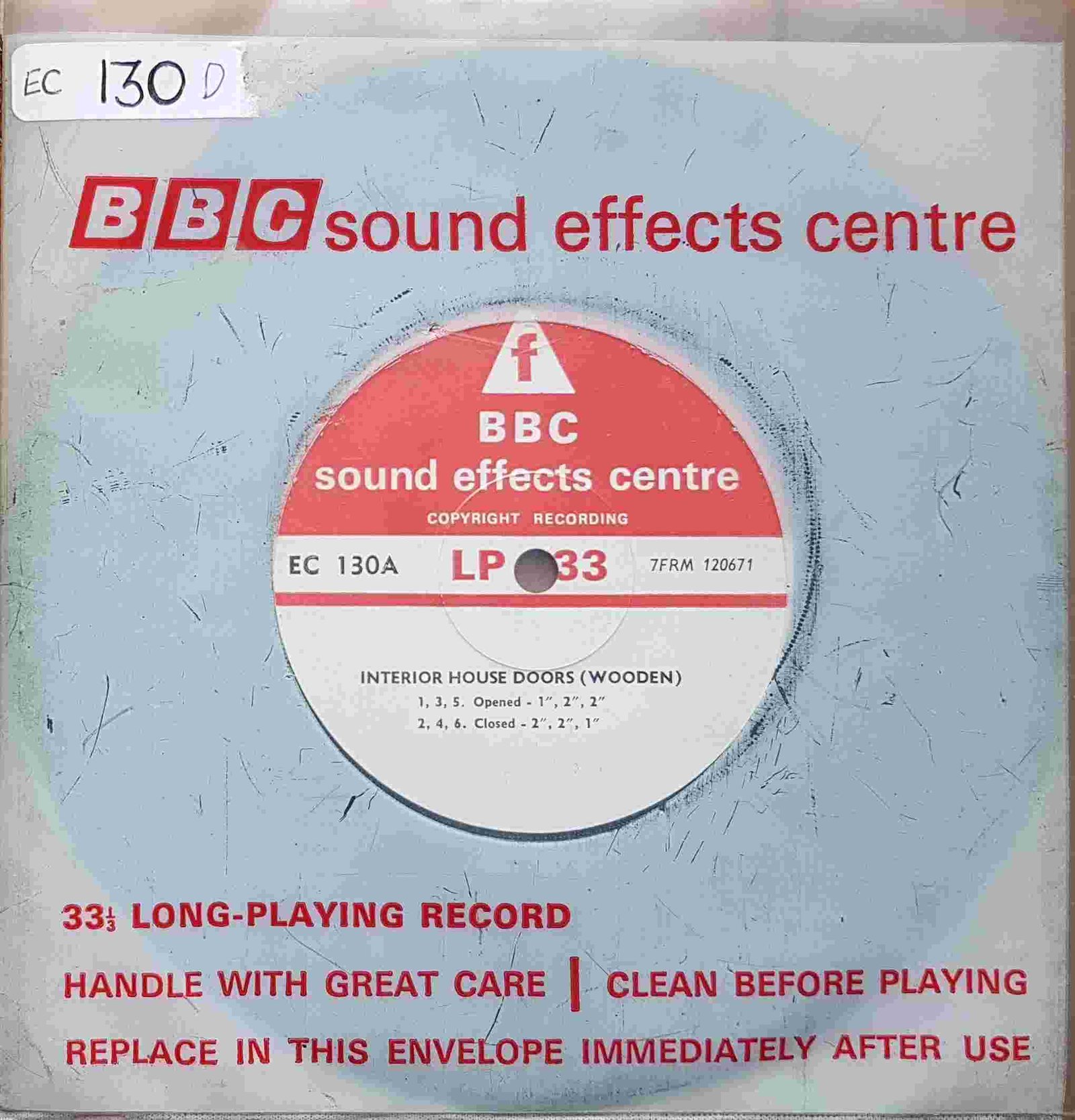 EC 130A Interior house doors (Wooden) Not registered from the BBC singles - Records and Tapes library Picture of EC 130A Interior house doors (Wooden) by artist Not registered from the BBC singles - Records and Tapes library