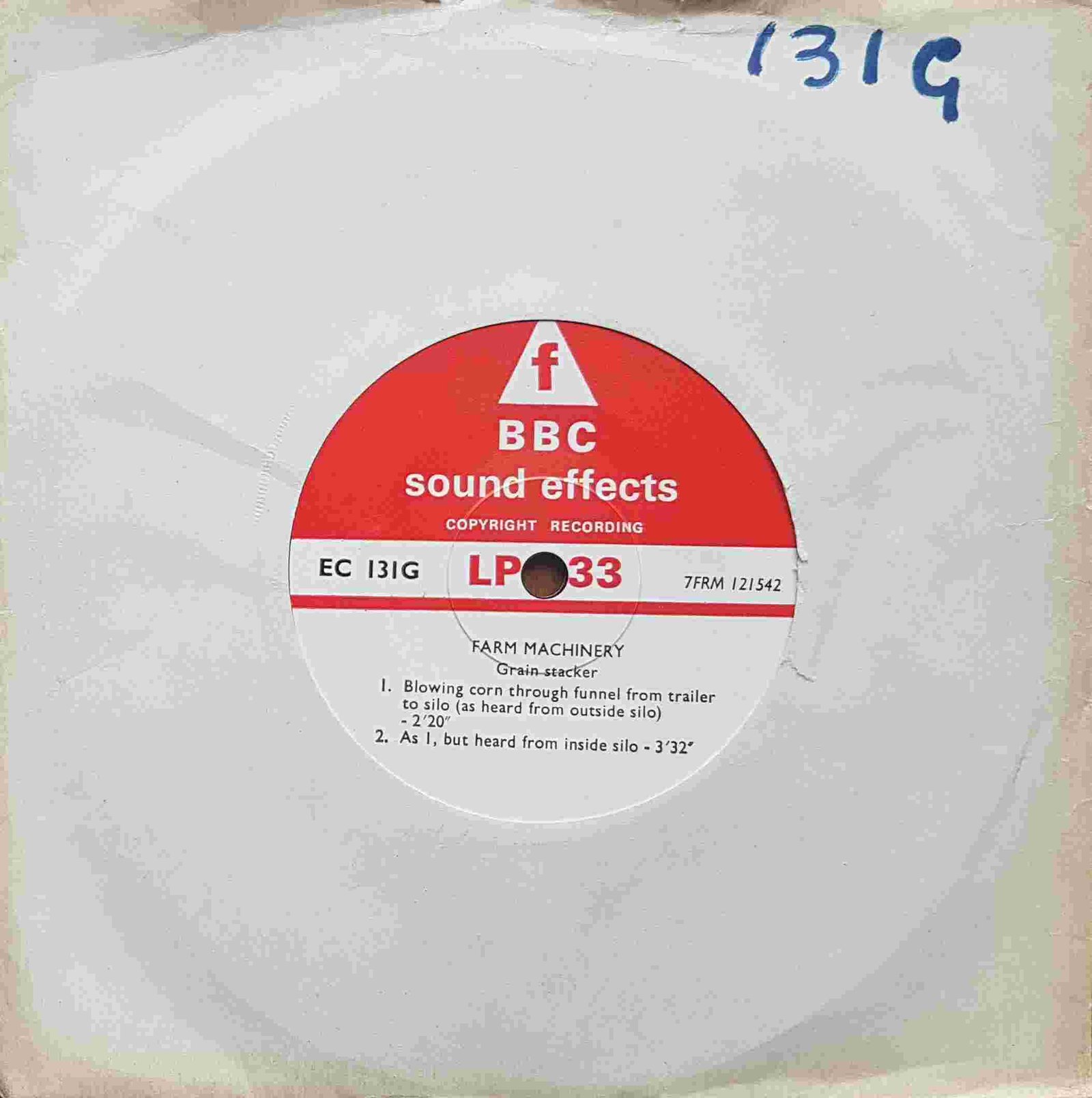 EC 131G Farm machinery Not registered from the BBC singles - Records and Tapes library Picture of EC 131G Farm machinery by artist Not registered from the BBC singles - Records and Tapes library