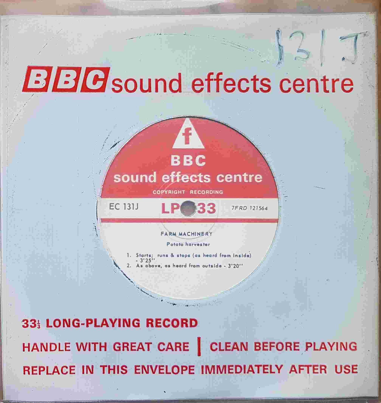 EC 131J Farm machinery Not registered from the BBC singles - Records and Tapes library Picture of EC 131J Farm machinery by artist Not registered from the BBC singles - Records and Tapes library