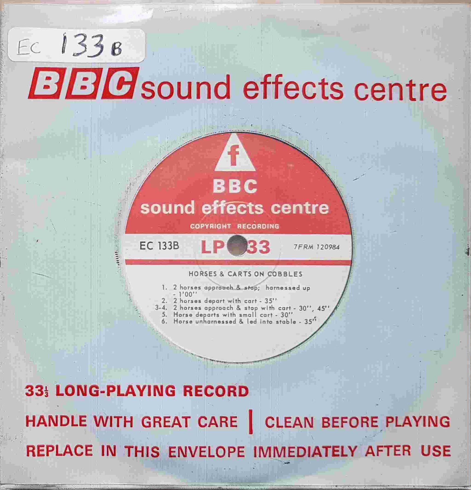 EC 133B Horses & carts on cobbles / Horses Not registered from the BBC singles - Records and Tapes library Picture of EC 133B Horses & carts on cobbles / Horses by artist Not registered from the BBC singles - Records and Tapes library