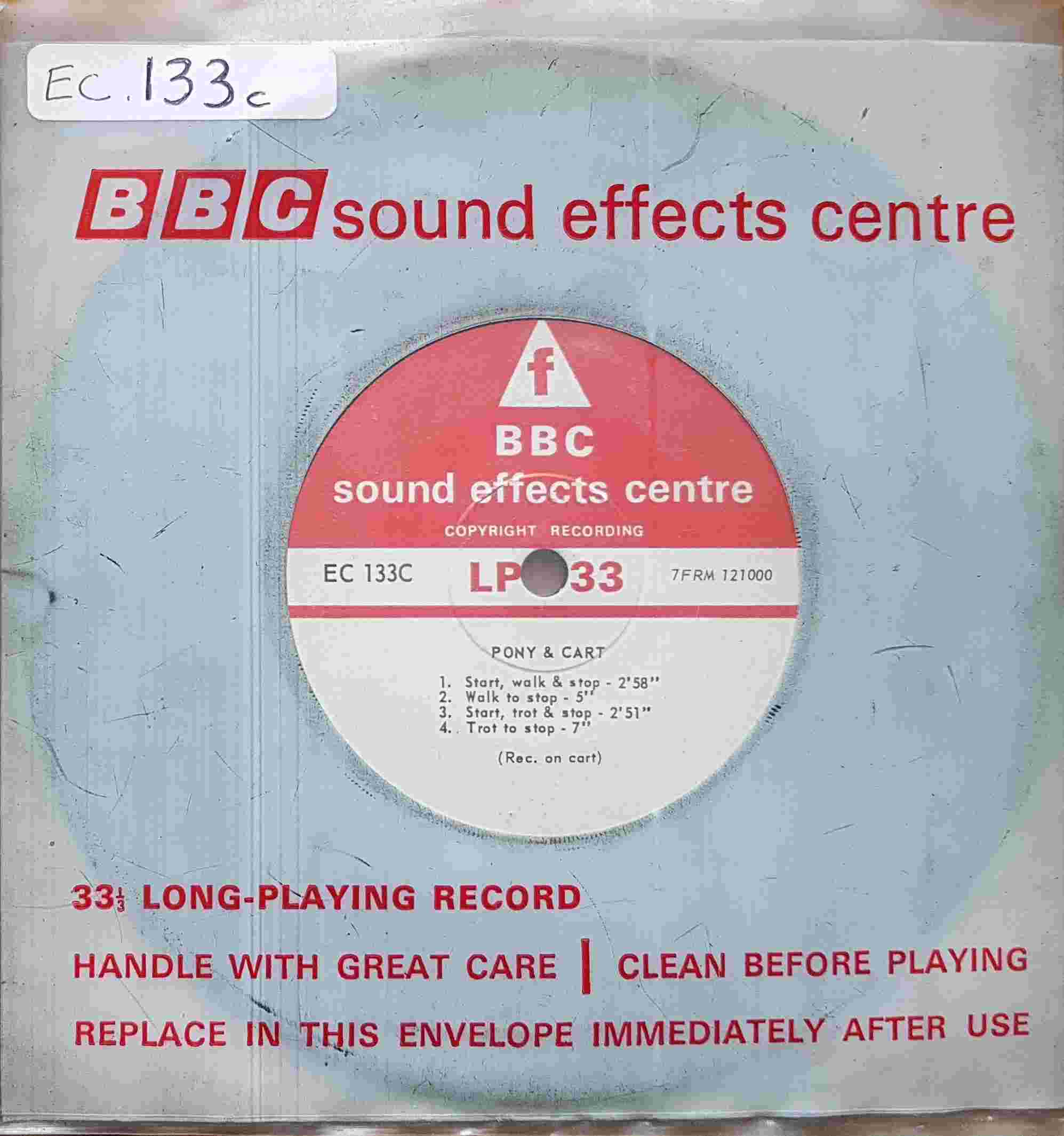 Picture of EC 133C Pony & cart (Recorded on cart) by artist Not registered from the BBC singles - Records and Tapes library