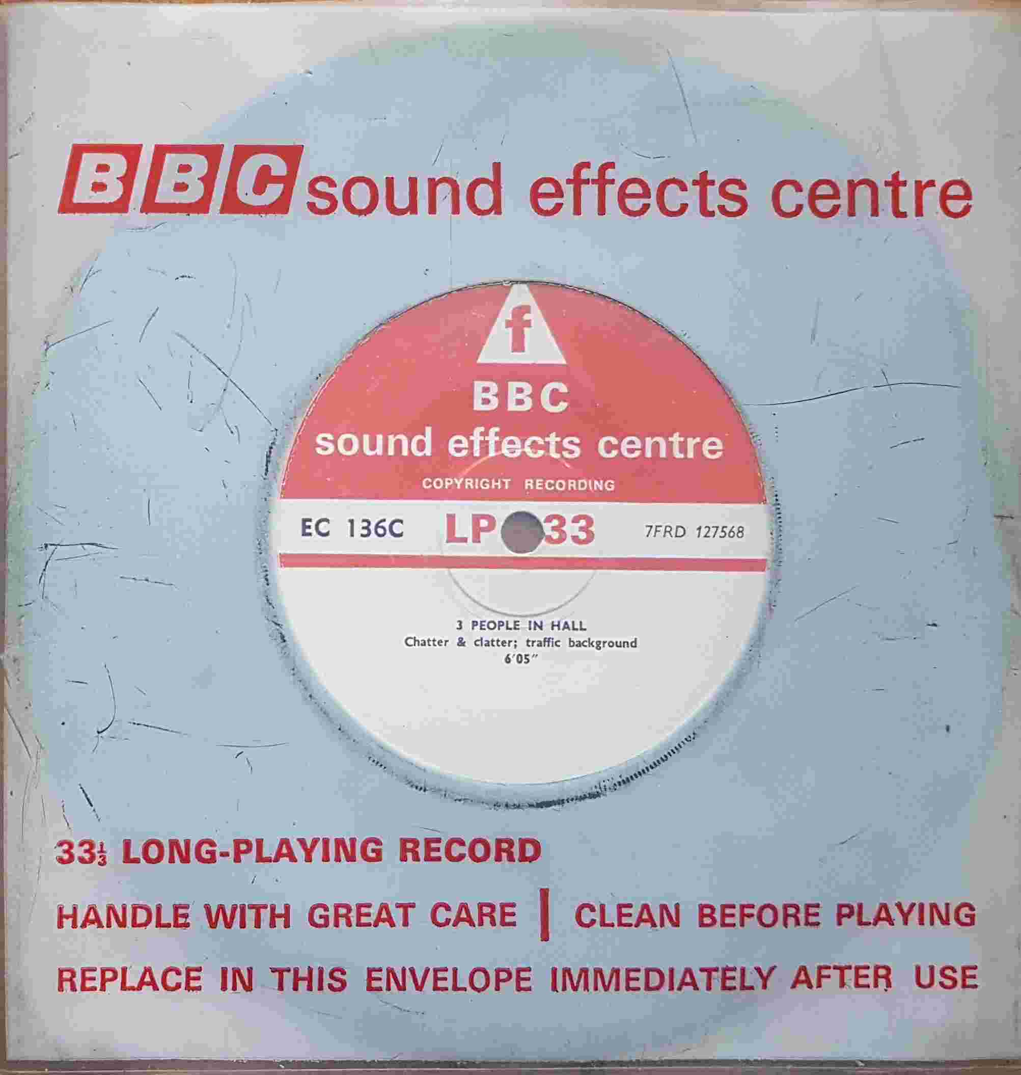Picture of EC 136C 3 people in hall / 700 people in large hall by artist Not registered from the BBC singles - Records and Tapes library