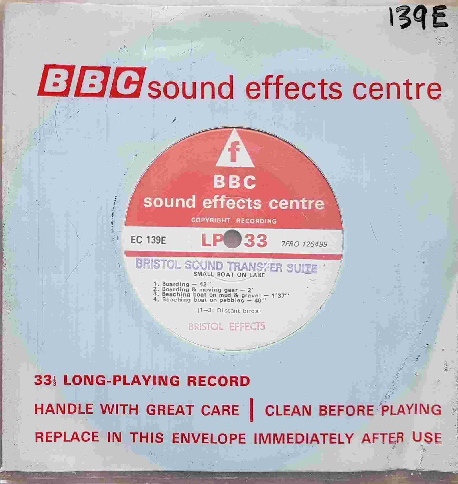 EC 139E Small boat on lake Not registered from the BBC singles - Records and Tapes library Picture of EC 139E Small boat on lake by artist Not registered from the BBC singles - Records and Tapes library