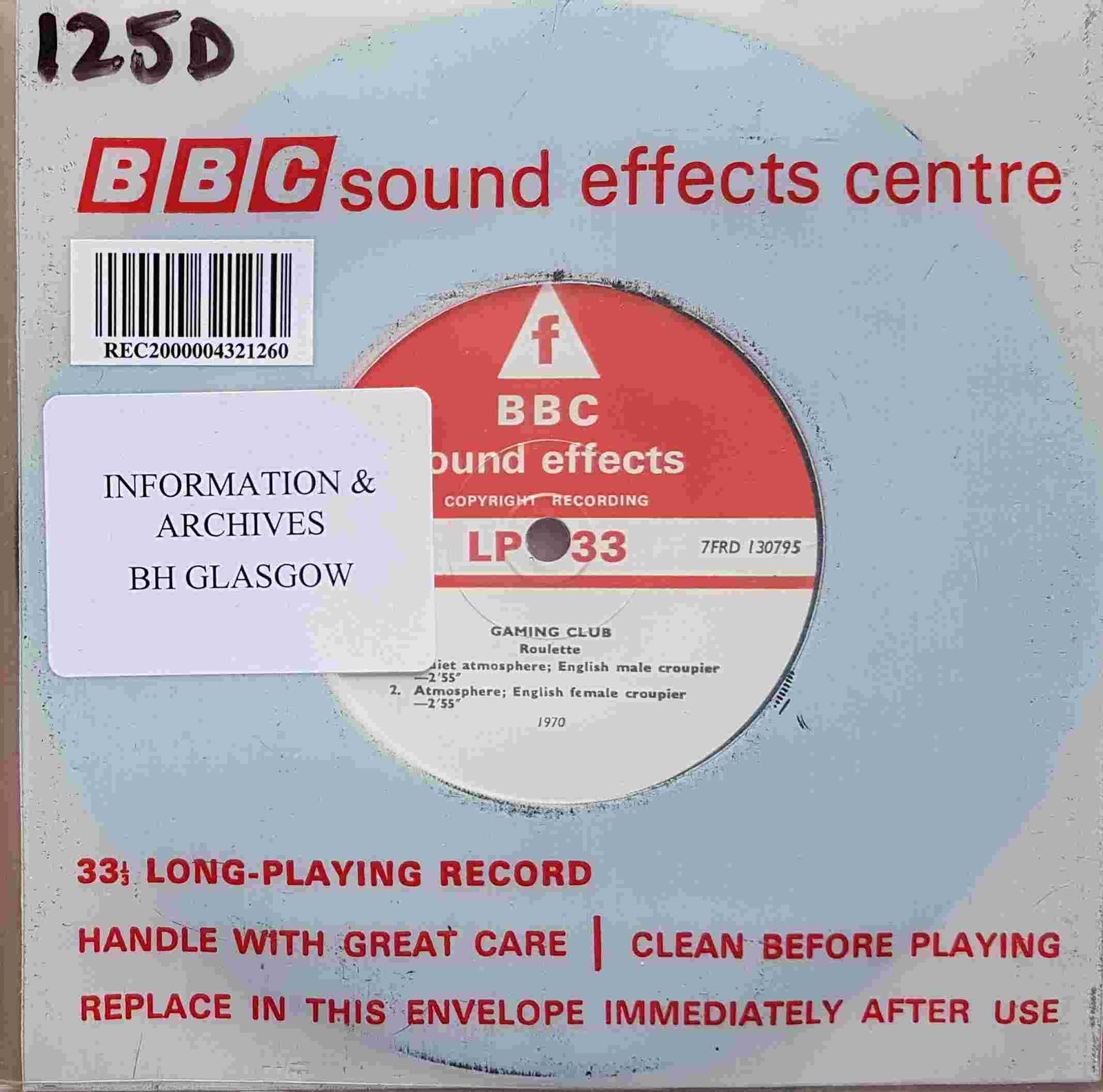 EC 13B Gaming club Not registered from the BBC singles - Records and Tapes library Picture of EC 13B Gaming club by artist Not registered from the BBC singles - Records and Tapes library