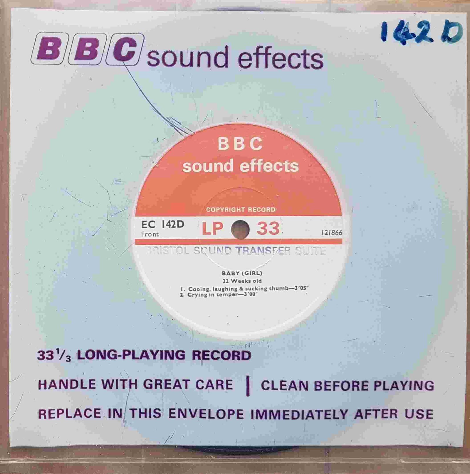 EC 142D Baby (Girl) Not registered from the BBC singles - Records and Tapes library Picture of EC 142D Baby (Girl) by artist Not registered from the BBC singles - Records and Tapes library