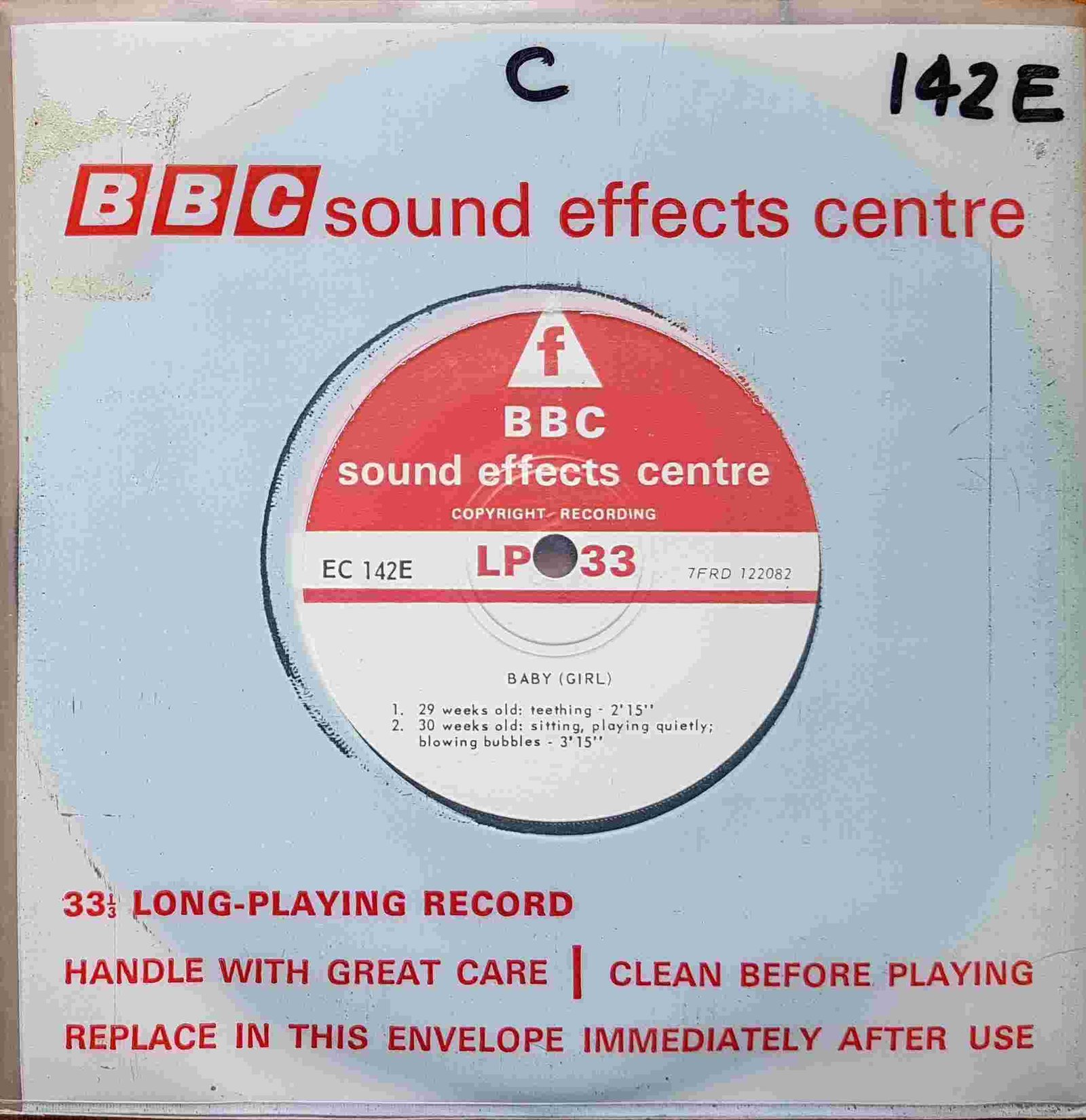 EC 142E Baby (Girl) Not registered from the BBC singles - Records and Tapes library Picture of EC 142E Baby (Girl) by artist Not registered from the BBC singles - Records and Tapes library