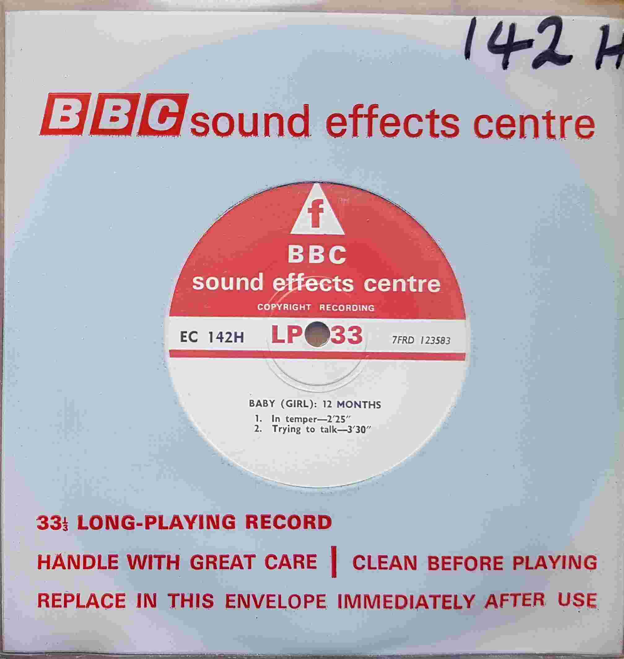 Picture of EC 142H Baby (Girl) 12 months by artist Not registered from the BBC singles - Records and Tapes library