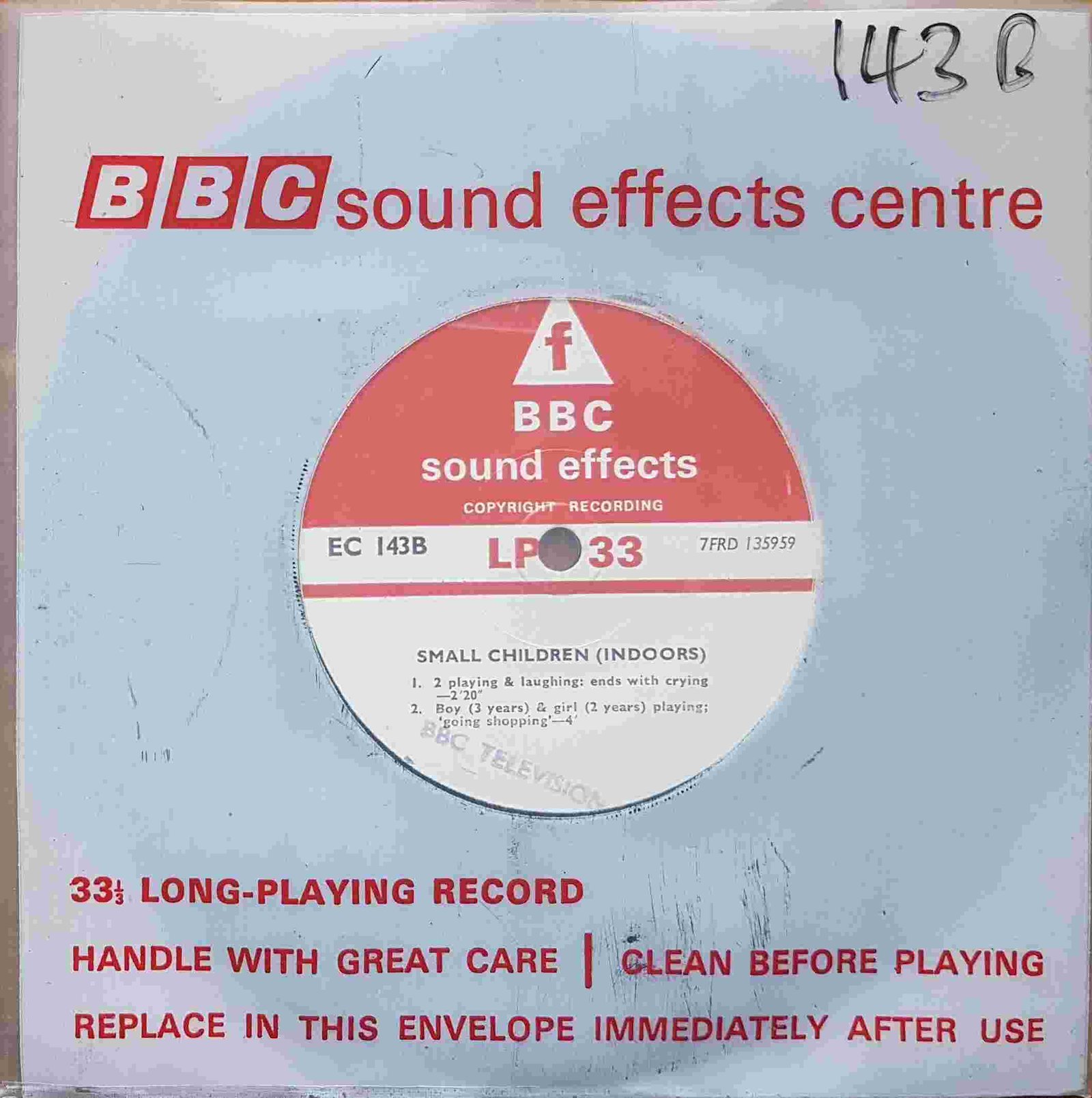 EC 143B Small children (indoors) Not registered from the BBC singles - Records and Tapes library Picture of EC 143B Small children (indoors) by artist Not registered from the BBC singles - Records and Tapes library