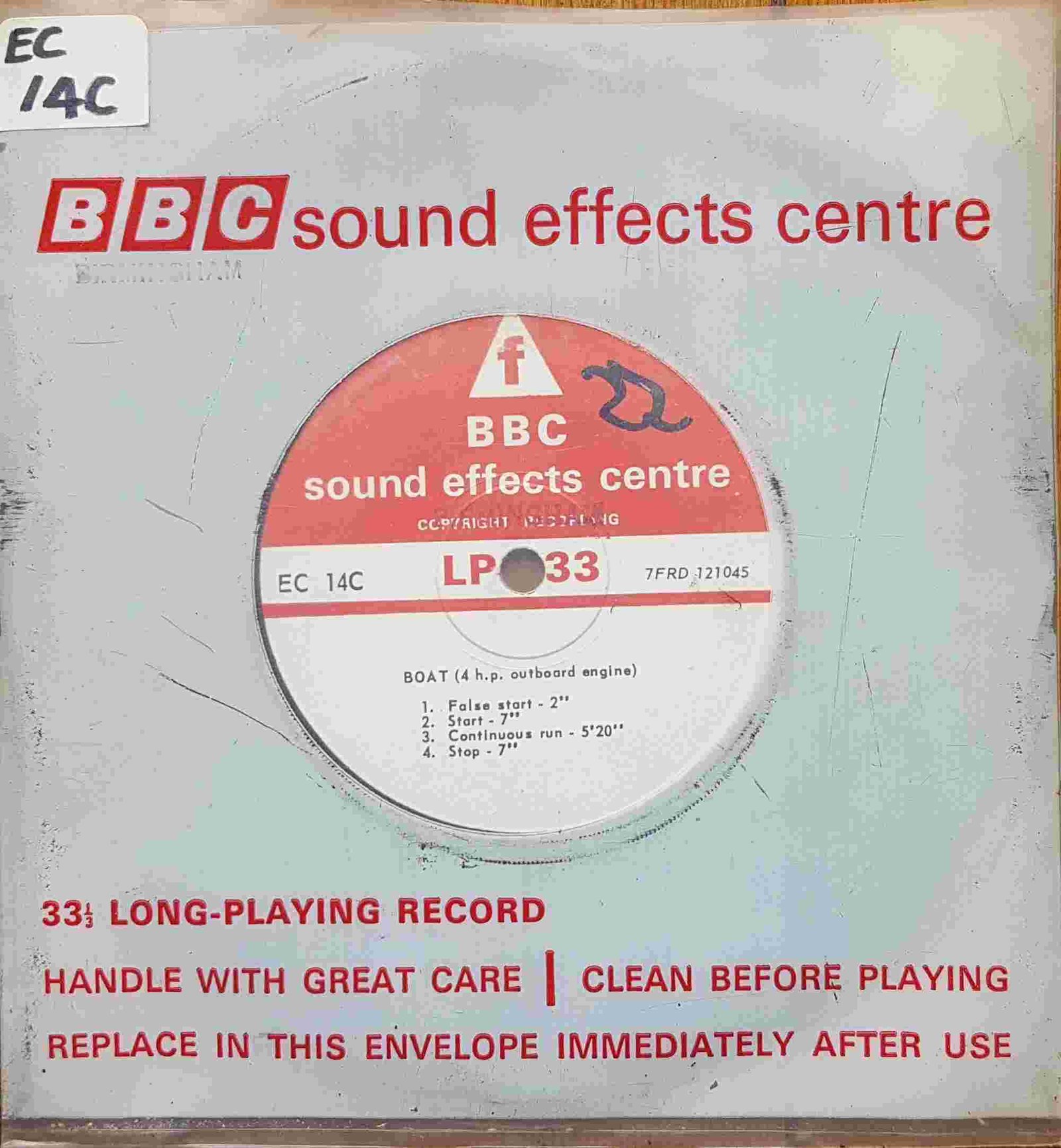 EC 14C Boat (4 hp outboard engine) Not registered from the BBC singles - Records and Tapes library Picture of EC 14C Boat (4 hp outboard engine) by artist Not registered from the BBC singles - Records and Tapes library