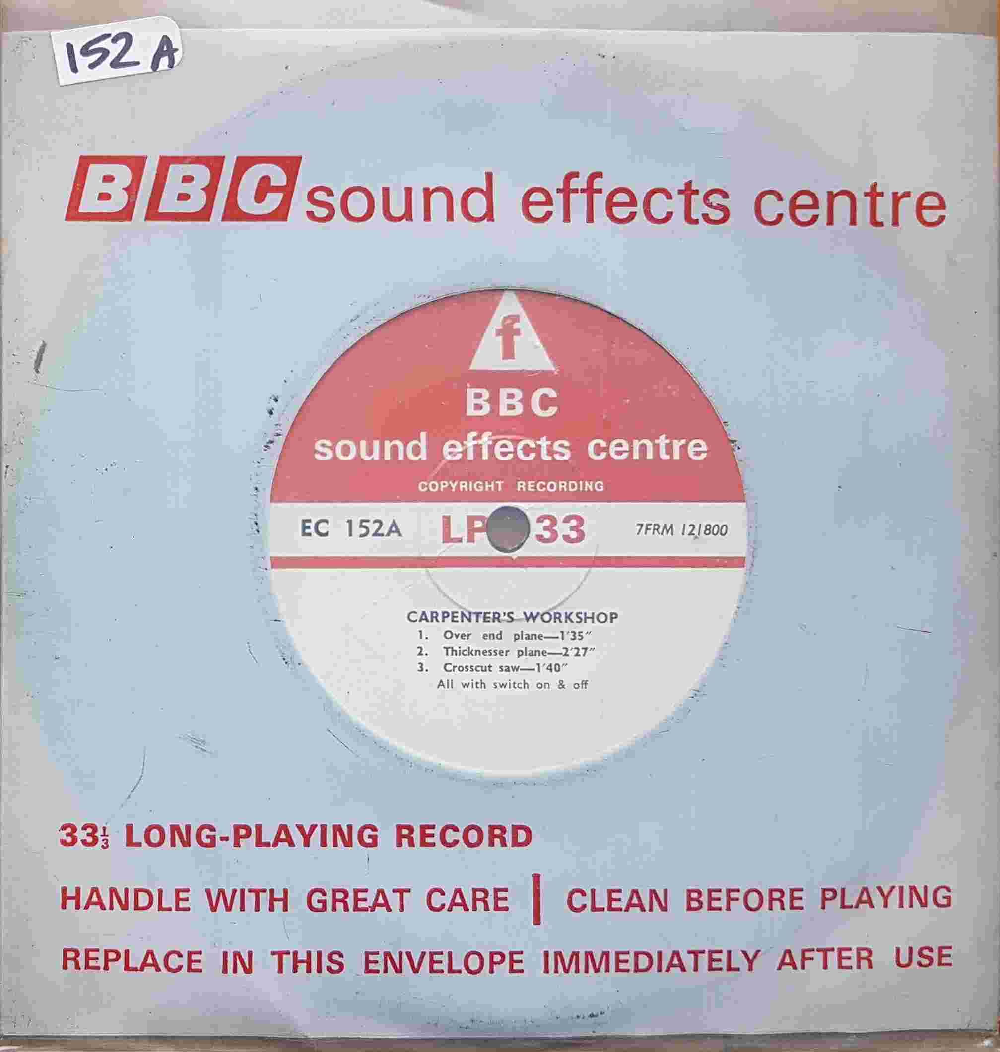Picture of EC 152A Carpenter's workshop (All with switch on & off) by artist Not registered from the BBC singles - Records and Tapes library