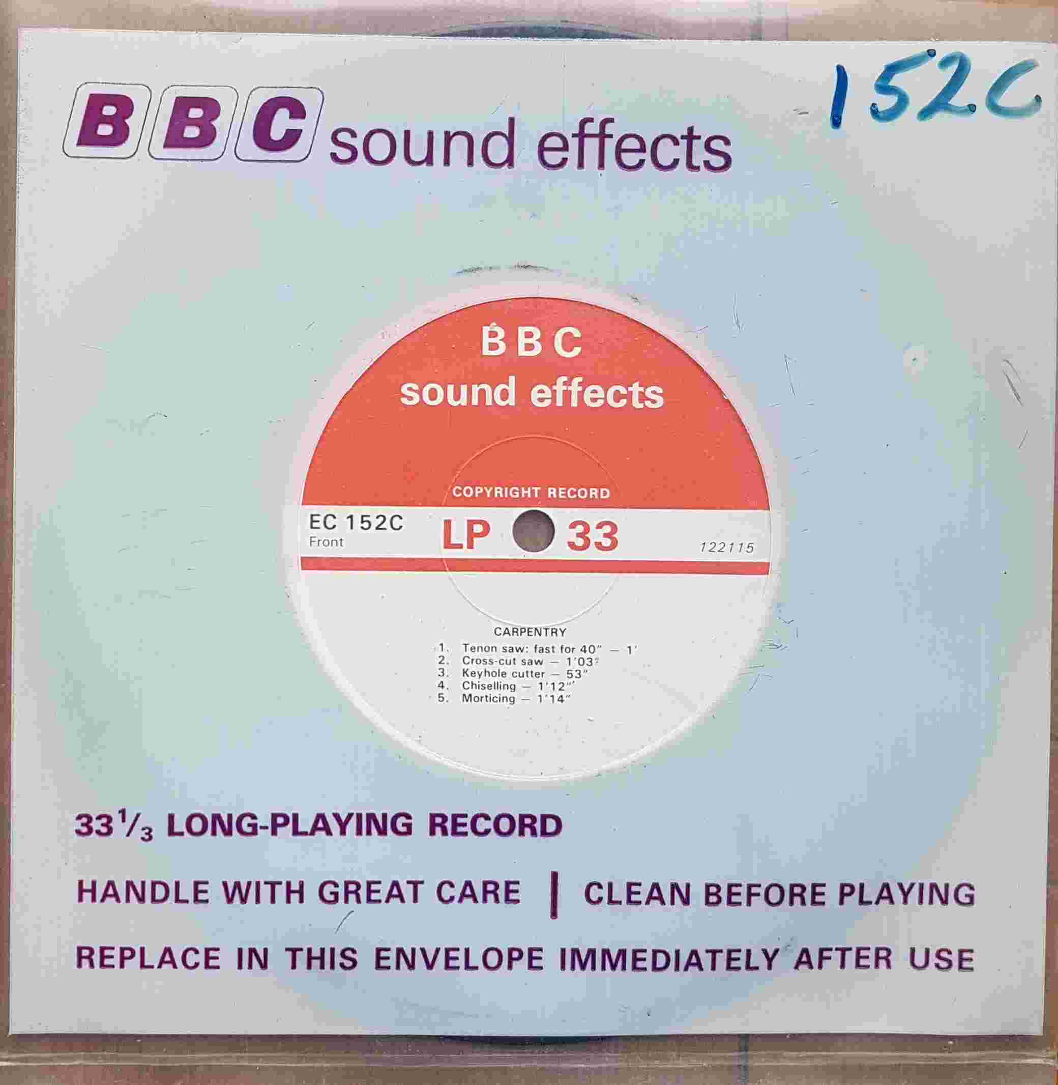 Picture of EC 152C Carpentry by artist Not registered from the BBC singles - Records and Tapes library