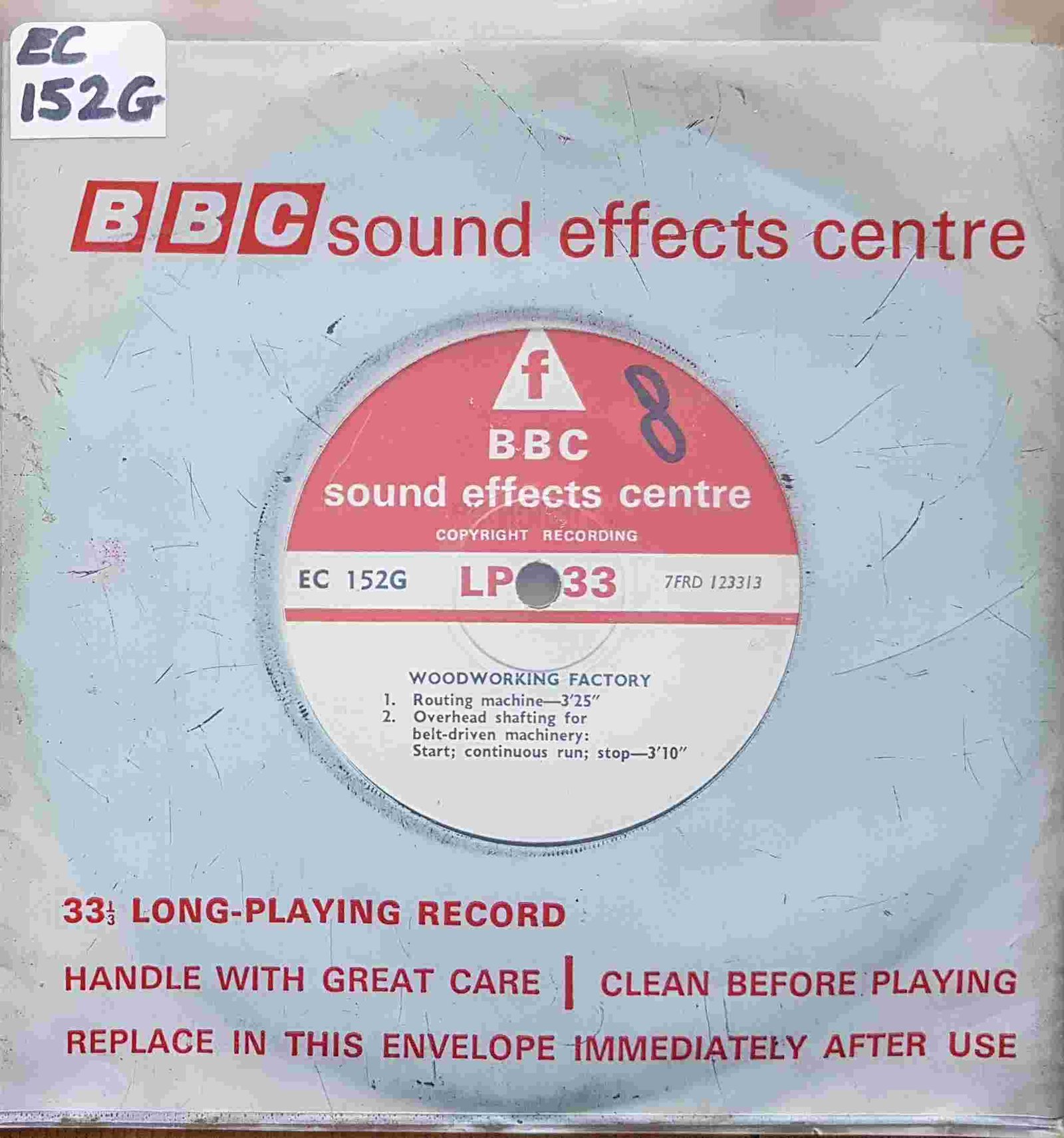 EC 152G Woodworking factory Not registered from the BBC singles - Records and Tapes library Picture of EC 152G Woodworking factory by artist Not registered from the BBC singles - Records and Tapes library