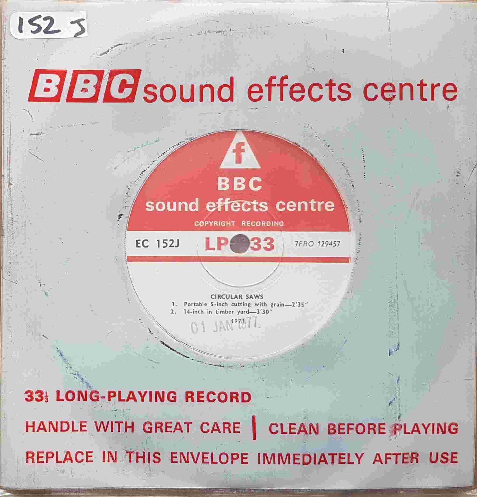 EC 152J Circular saws Not registered from the BBC singles - Records and Tapes library Picture of EC 152J Circular saws by artist Not registered from the BBC singles - Records and Tapes library