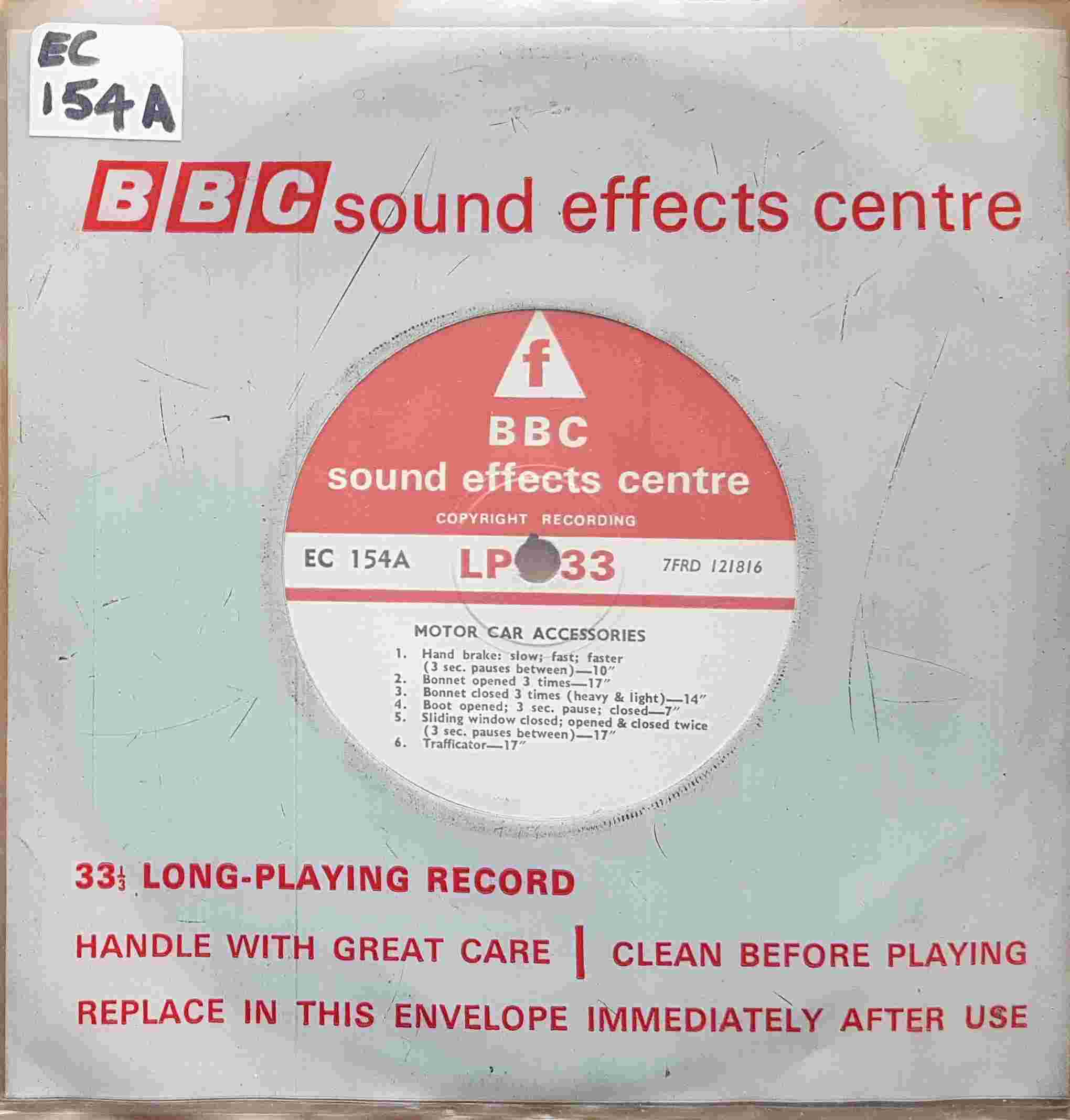 Picture of EC 154A Motor car accessories by artist Not registered from the BBC singles - Records and Tapes library