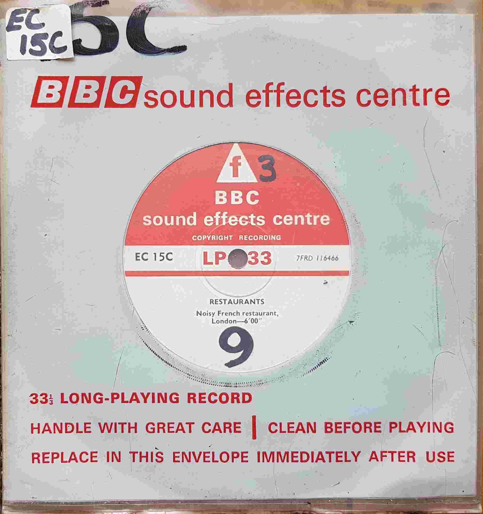 EC 15C Restaurants Not registered from the BBC singles - Records and Tapes library Picture of EC 15C Restaurants by artist Not registered from the BBC singles - Records and Tapes library