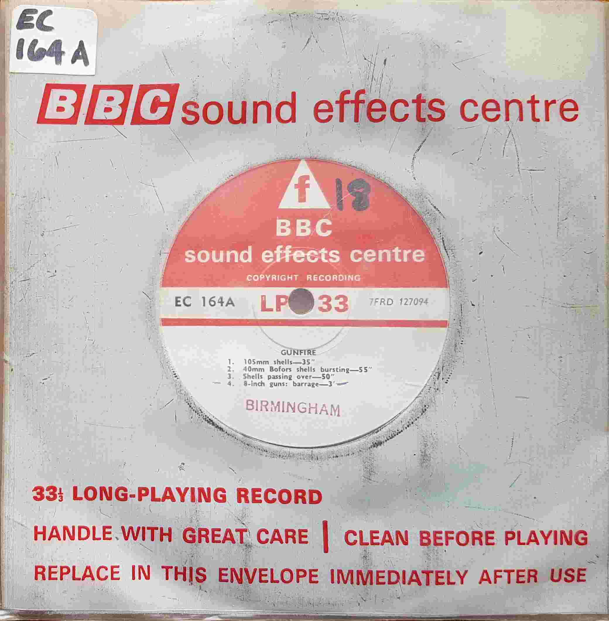 Picture of EC 164A Gunfire by artist Not registered from the BBC singles - Records and Tapes library