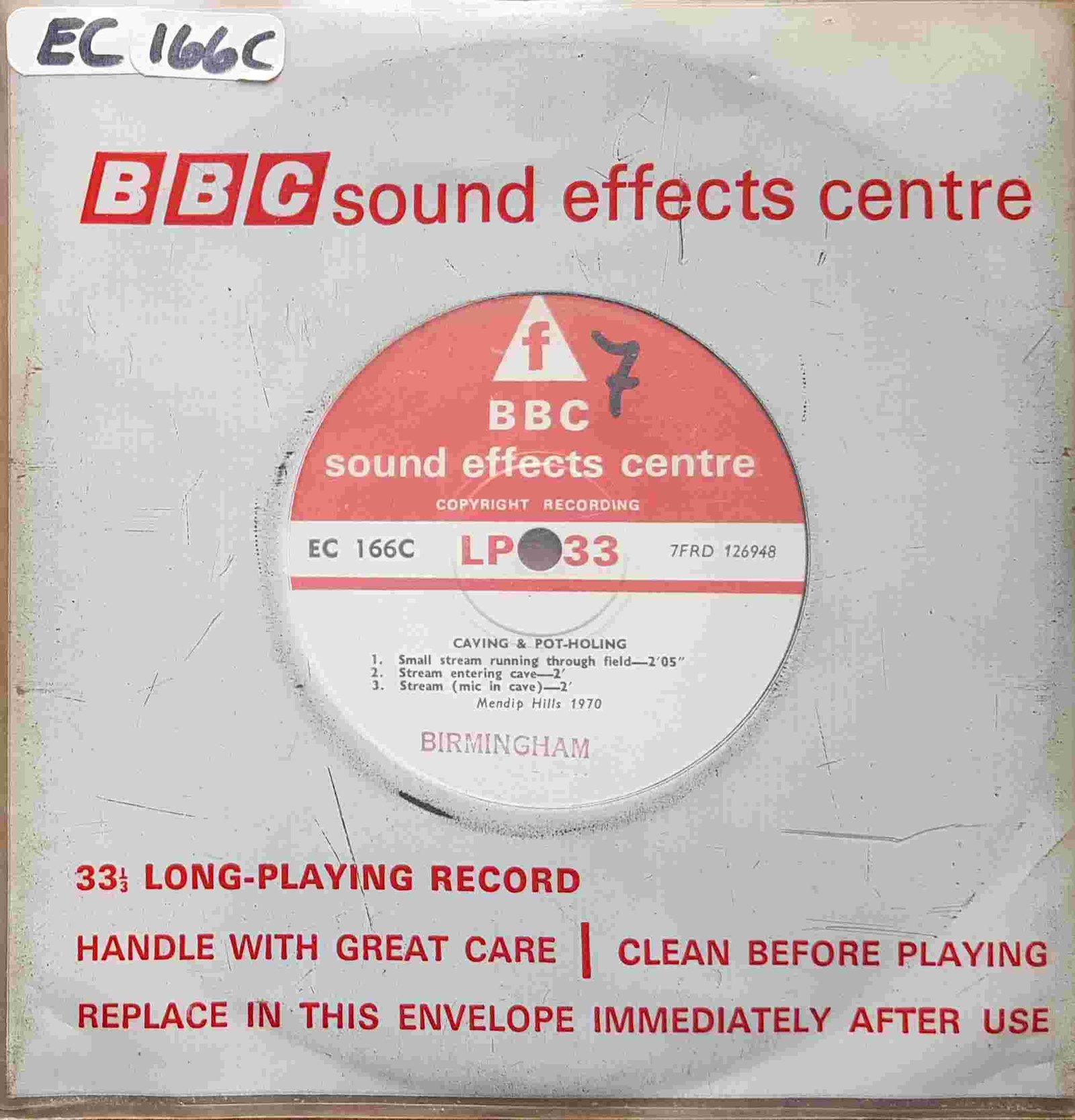 Picture of EC 166C Caving & pot-holing by artist Not registered from the BBC records and Tapes library