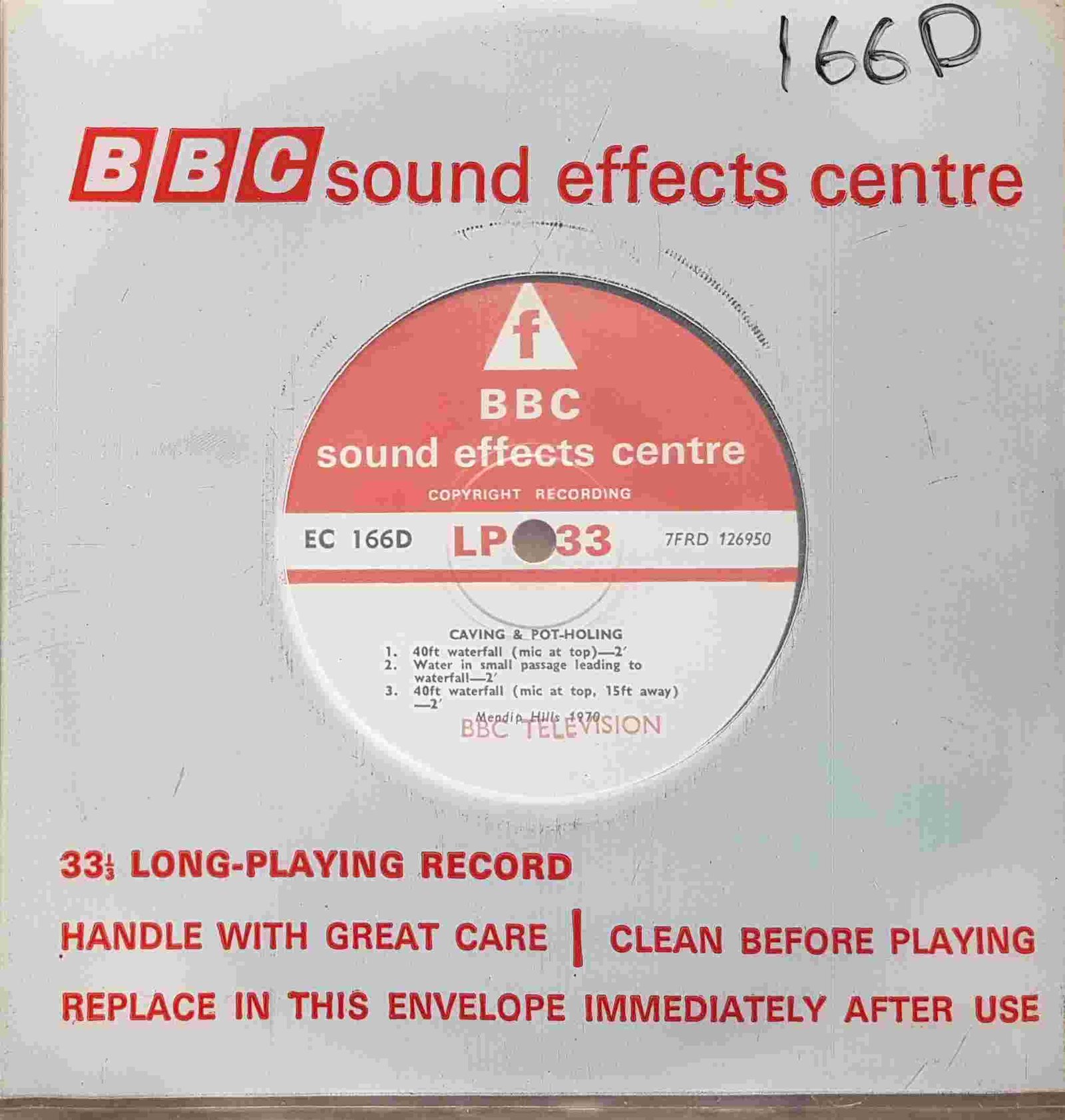 Picture of EC 166D Caving & pot-holing by artist Not registered from the BBC singles - Records and Tapes library