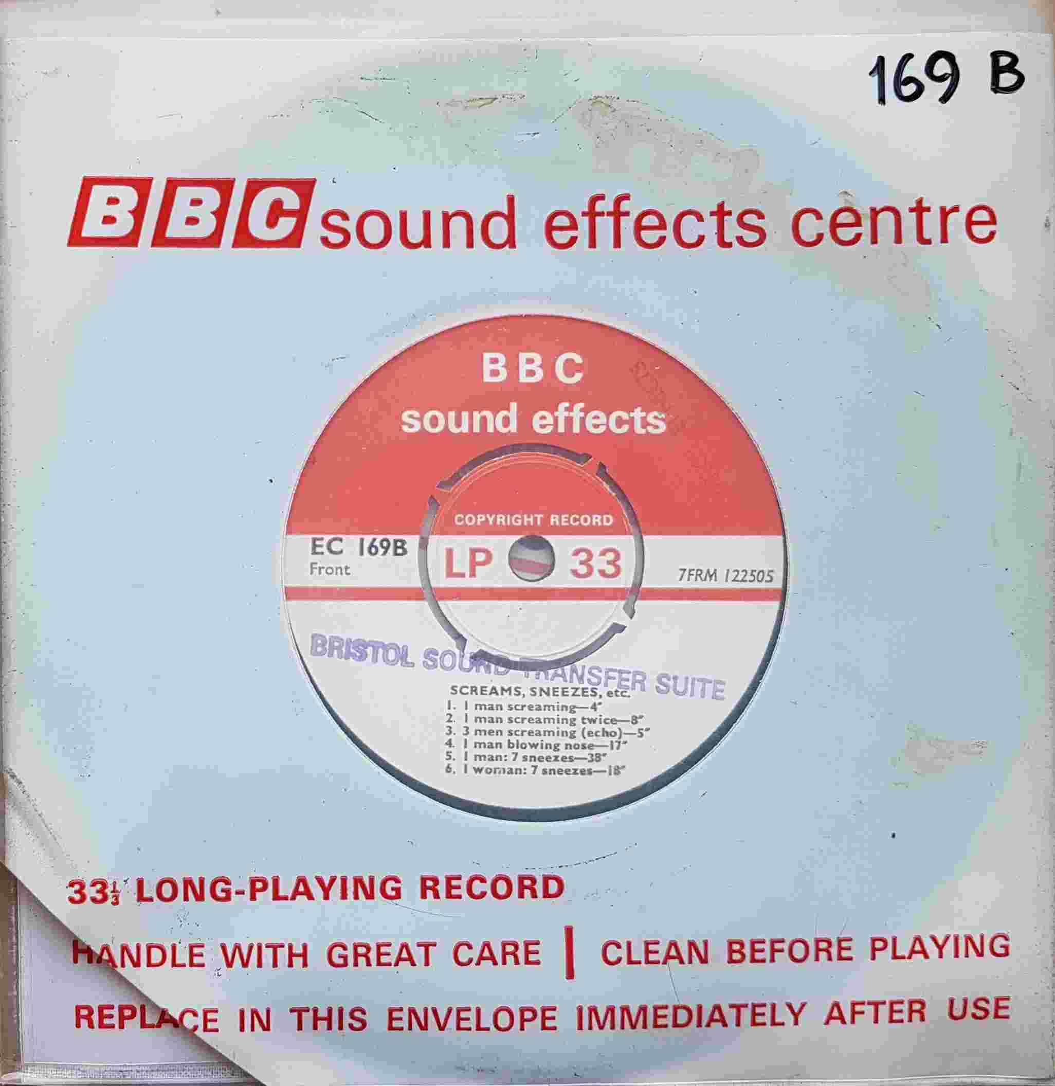 Picture of EC 169B Screams, sneezes, etc. / Coughing, breathing, etc. by artist Not registered from the BBC records and Tapes library