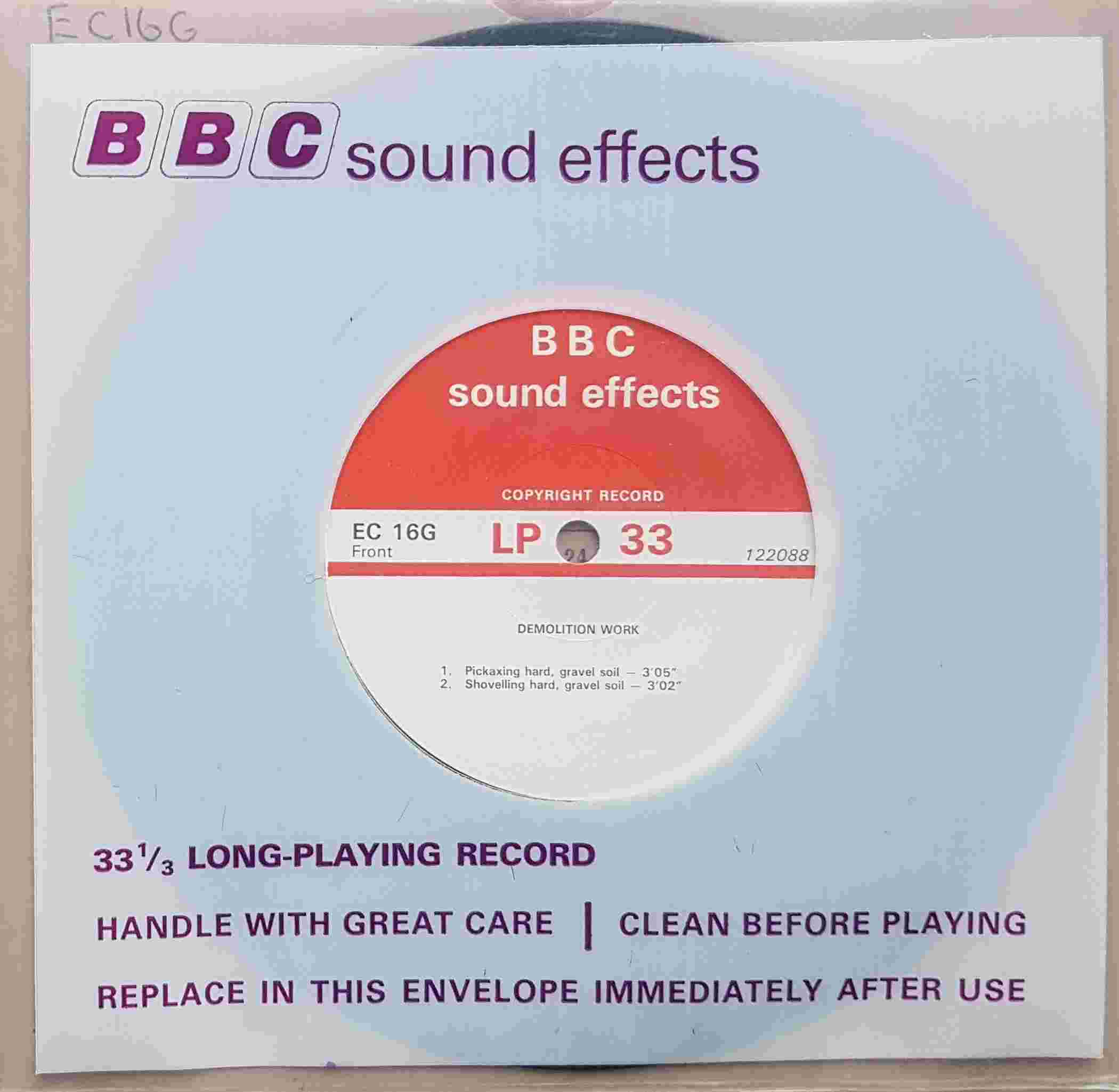 Picture of EC 16G Demolition work by artist Not registered from the BBC singles - Records and Tapes library