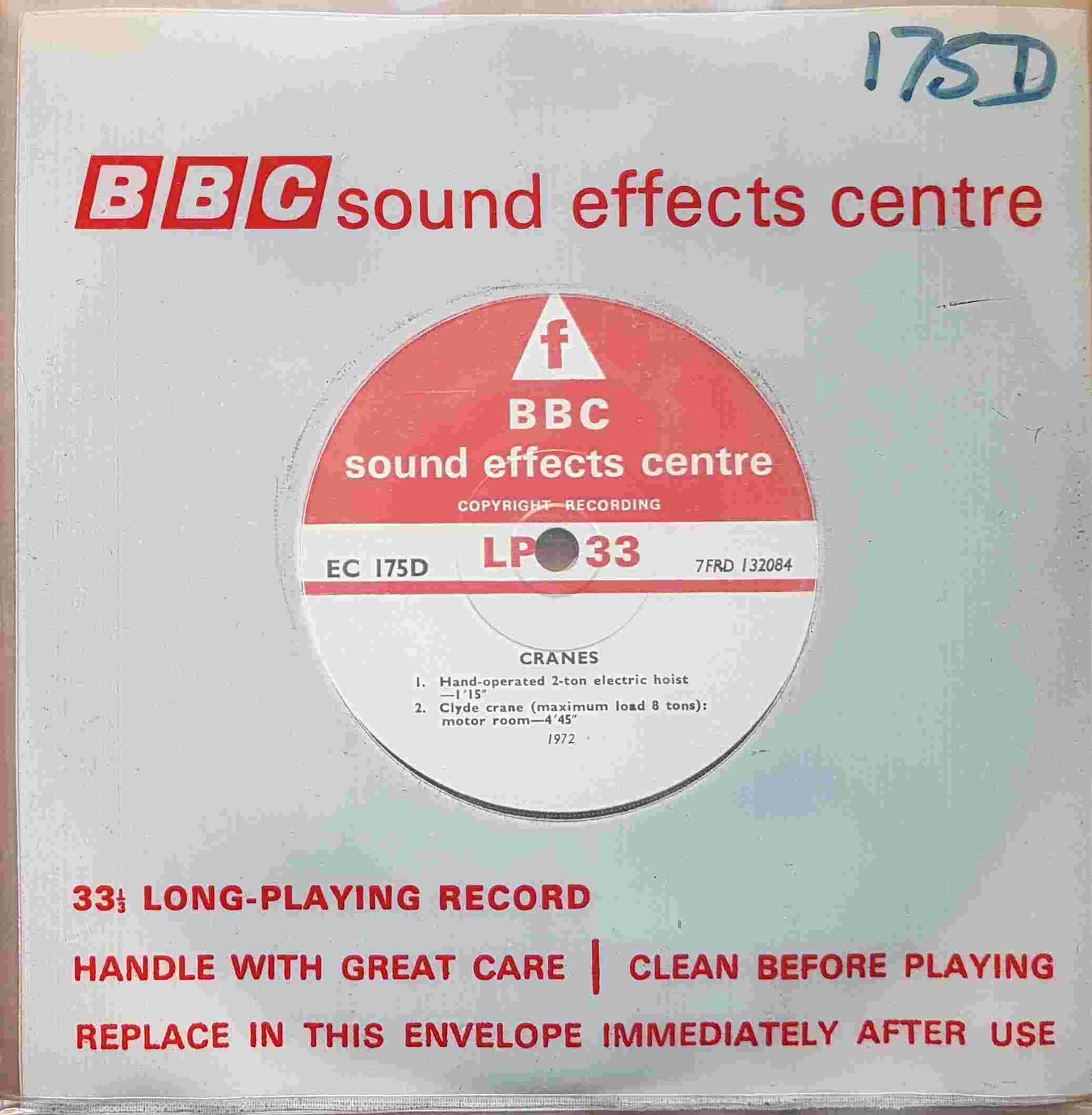 EC 175D Cranes Not registered from the BBC singles - Records and Tapes library Picture of EC 175D Cranes by artist Not registered from the BBC singles - Records and Tapes library