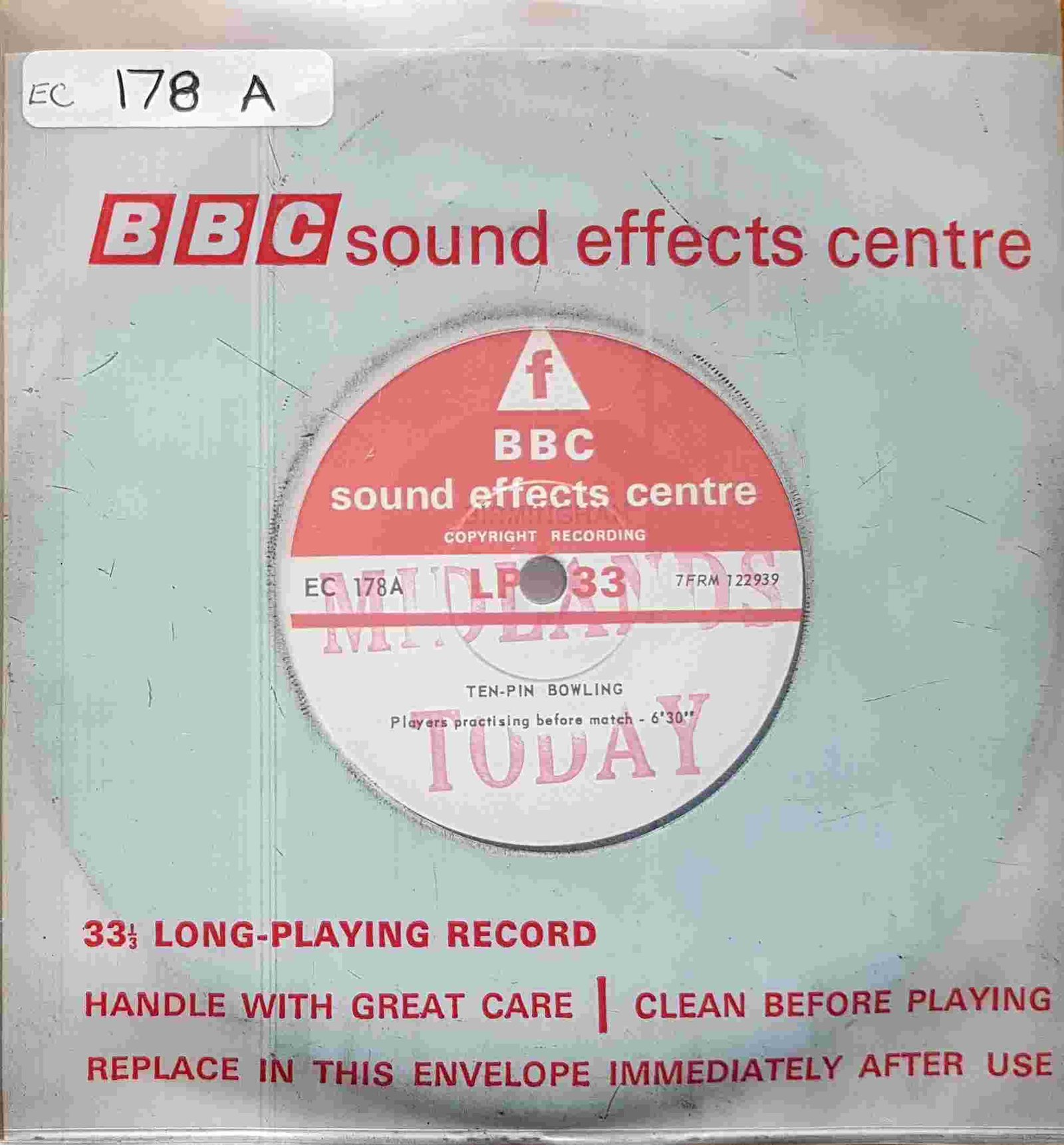 EC 178A Ten-pin bowling Not registered from the BBC singles - Records and Tapes library Picture of EC 178A Ten-pin bowling by artist Not registered from the BBC singles - Records and Tapes library