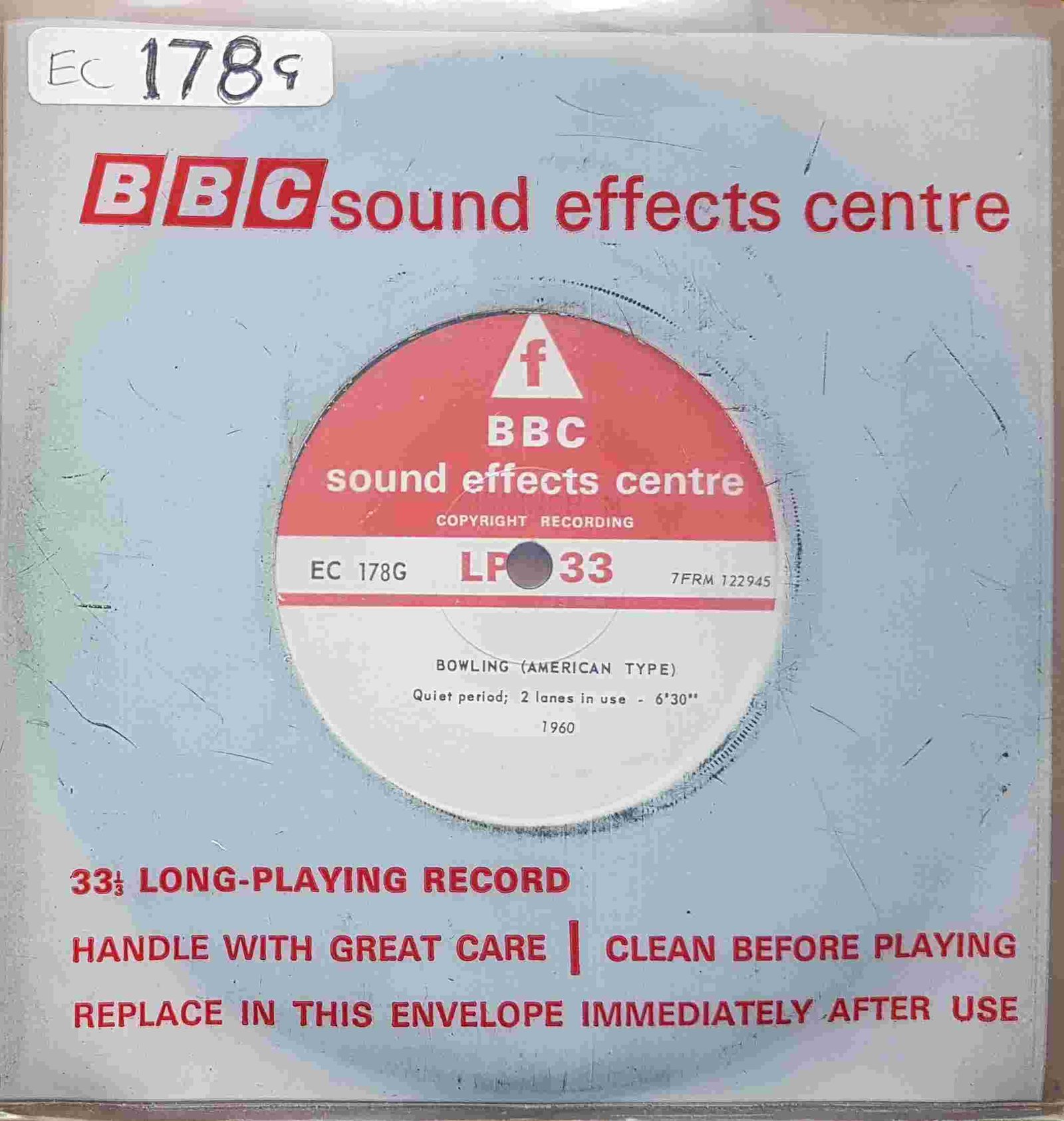 EC 178G Bowling (American type) Not registered from the BBC singles - Records and Tapes library Picture of EC 178G Bowling (American type) by artist Not registered from the BBC singles - Records and Tapes library