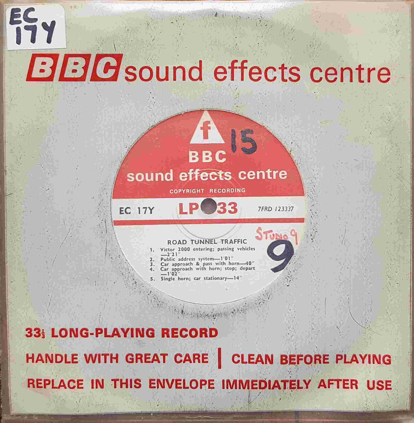 EC 17Y Road tunnel traffic Not registered from the BBC singles - Records and Tapes library Picture of EC 17Y Road tunnel traffic by artist Not registered from the BBC singles - Records and Tapes library