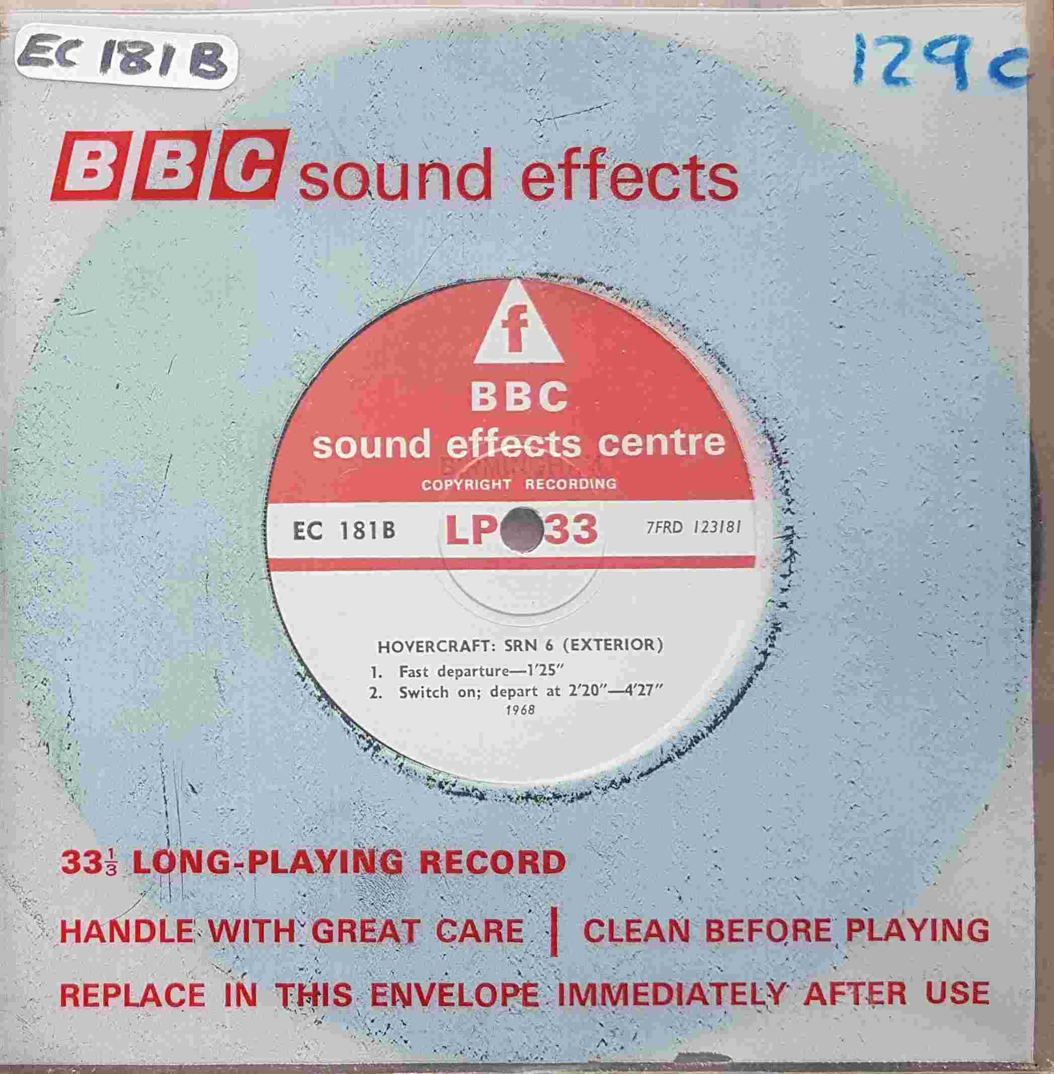 Picture of EC 181B Hovercraft: SRN 6 (Exterior) by artist Not registered from the BBC singles - Records and Tapes library
