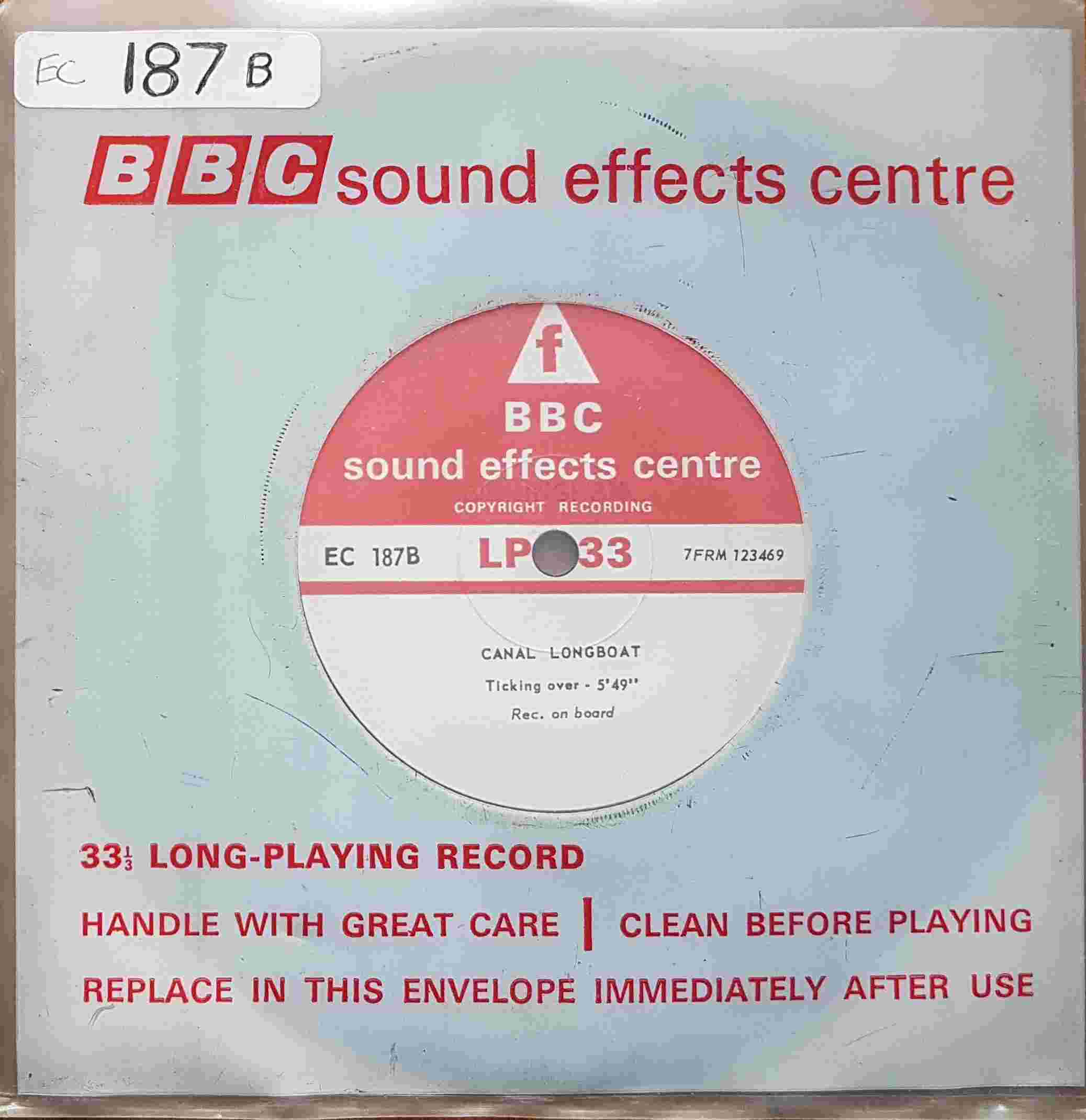 Picture of EC 187B Canal longboat (Rec. on board) by artist Not registered from the BBC singles - Records and Tapes library