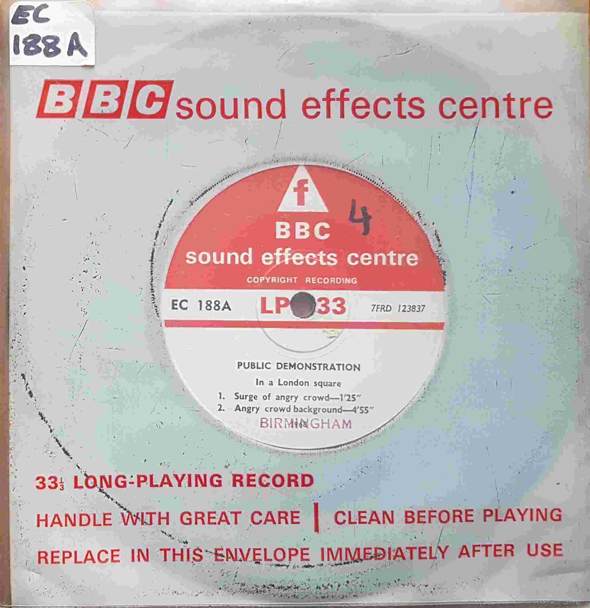 Picture of EC 188A Public demonstration - In a London square by artist Not registered from the BBC singles - Records and Tapes library
