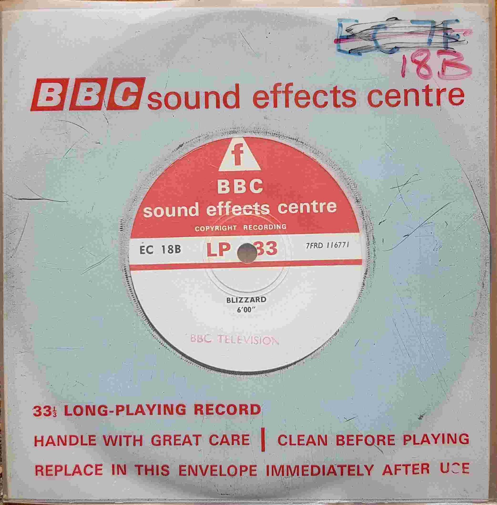 EC 18B Blizzard / Strong, gusty wind Not registered from the BBC singles - Records and Tapes library Picture of EC 18B Blizzard / Strong, gusty wind by artist Not registered from the BBC singles - Records and Tapes library