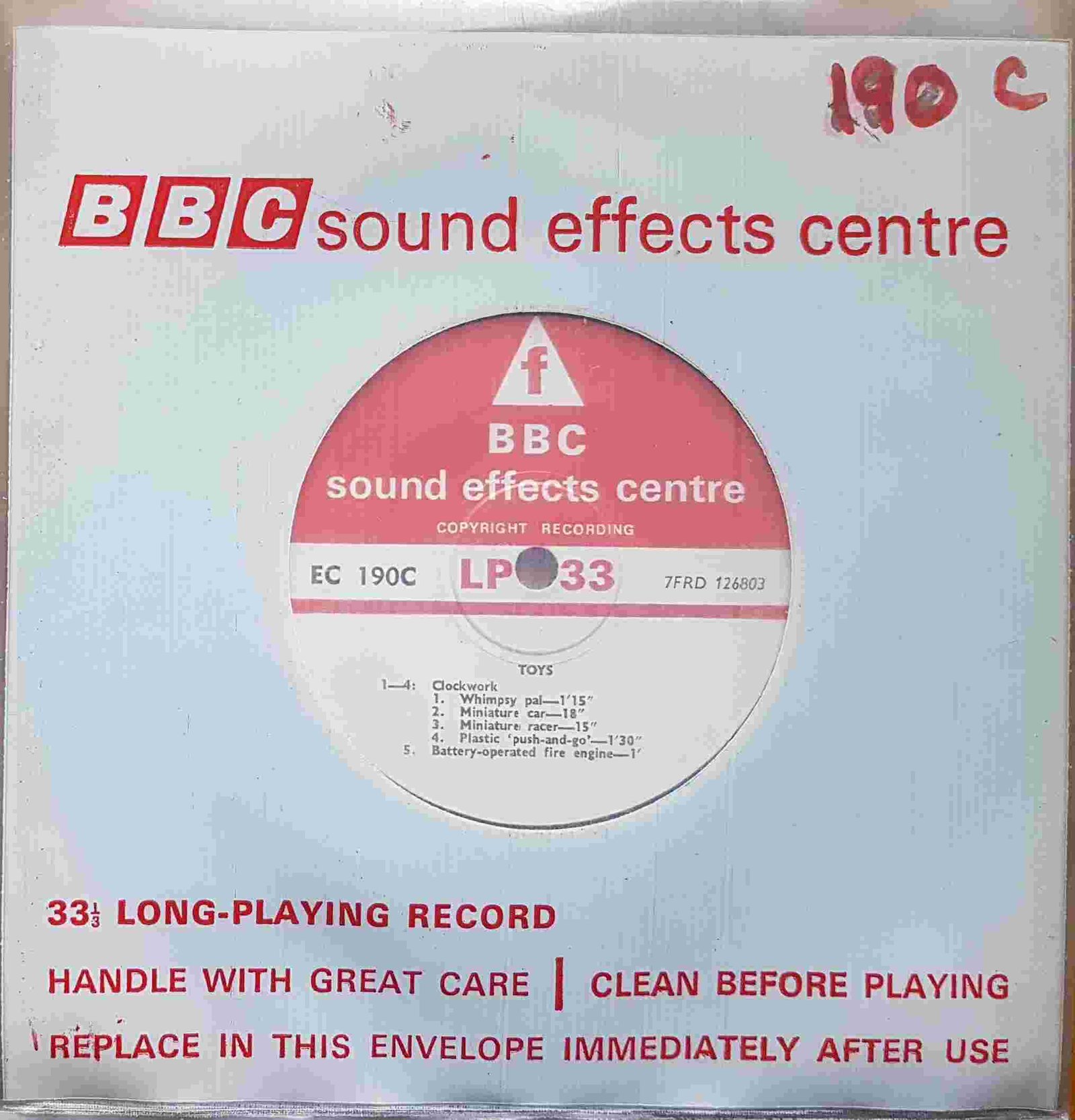 EC 190C Toys Not registered from the BBC singles - Records and Tapes library Picture of EC 190C Toys by artist Not registered from the BBC singles - Records and Tapes library