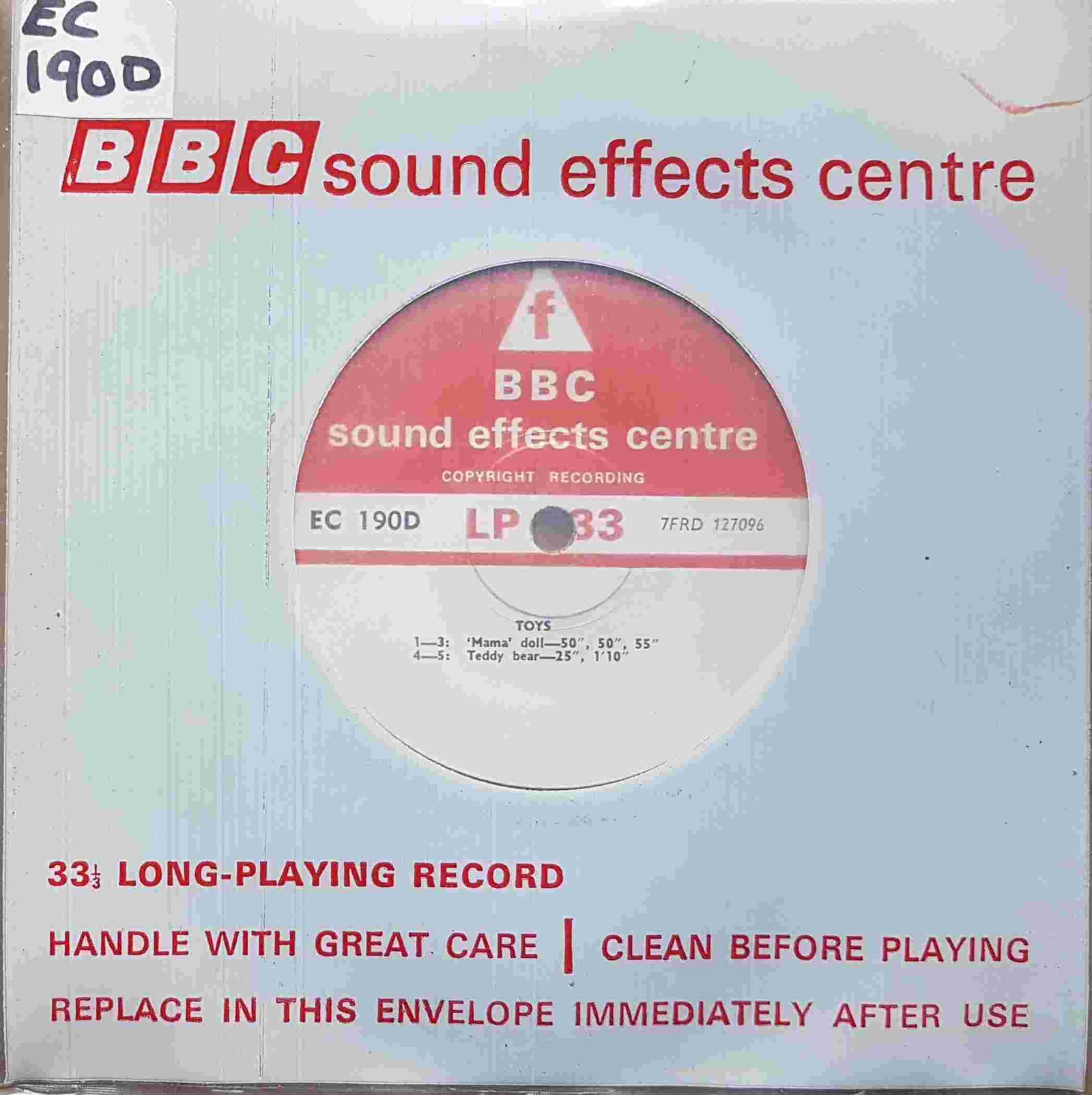 EC 190D Toys Not registered from the BBC singles - Records and Tapes library Picture of EC 190D Toys by artist Not registered from the BBC singles - Records and Tapes library