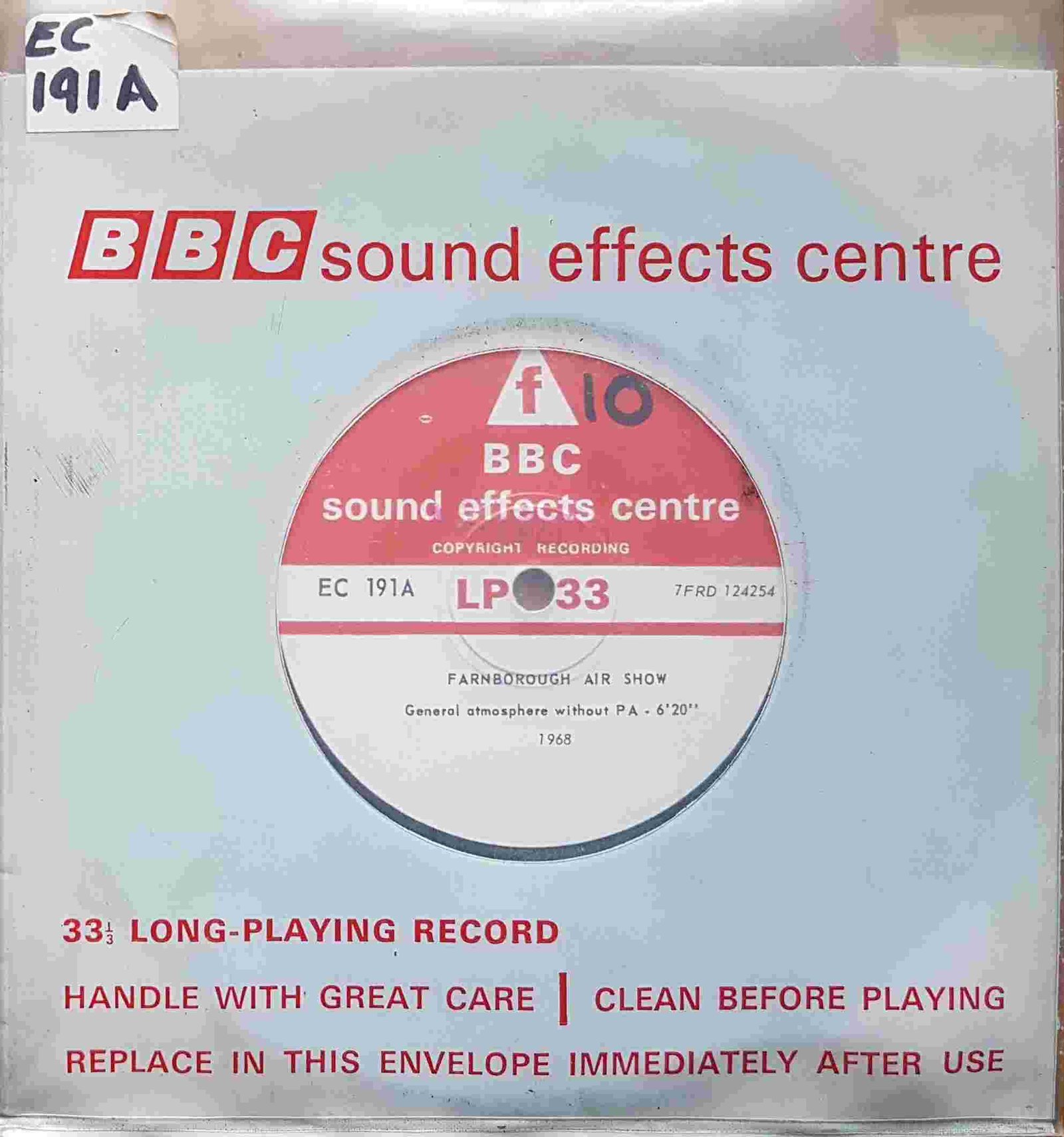 EC 191A Farnborough air show Not registered from the BBC singles - Records and Tapes library Picture of EC 191A Farnborough air show by artist Not registered from the BBC singles - Records and Tapes library