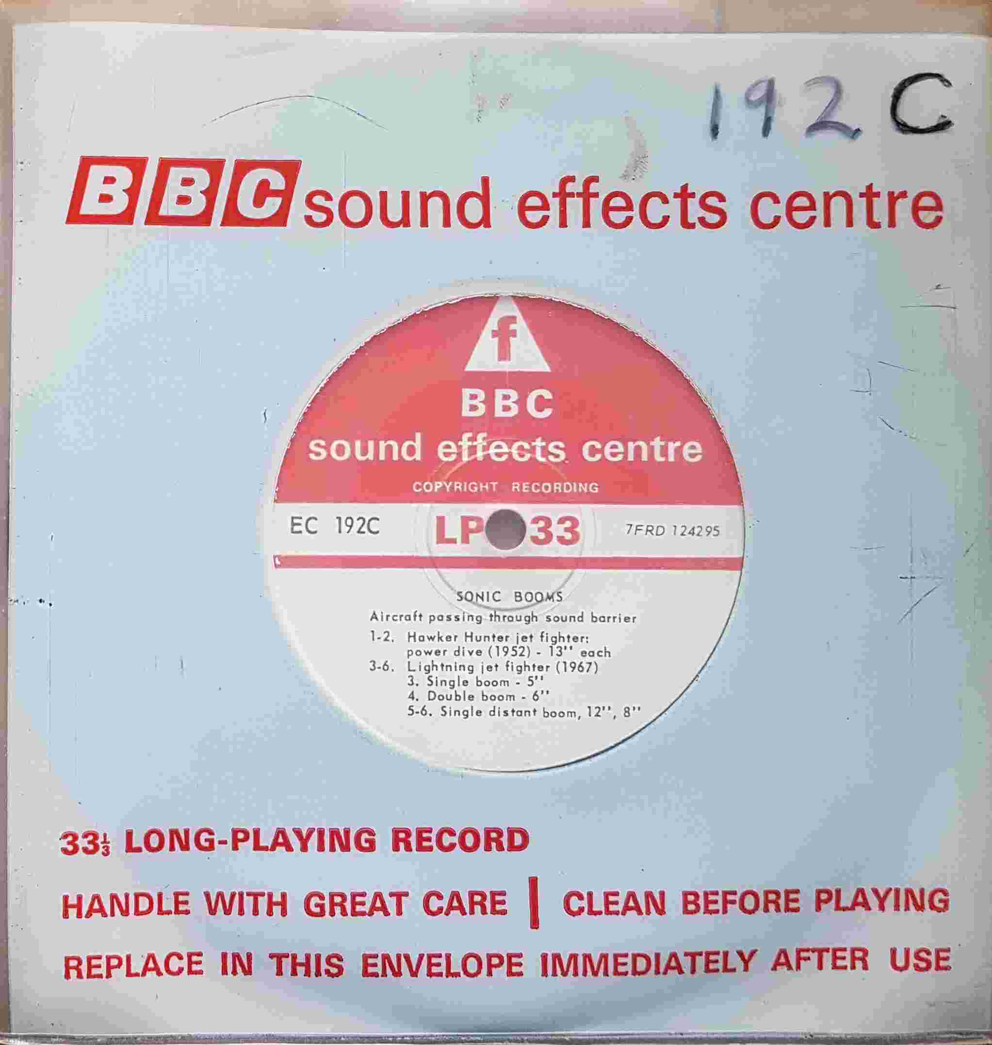 Picture of EC 192C Sonic Booms / U. S. space ship landing by artist Not registered from the BBC singles - Records and Tapes library