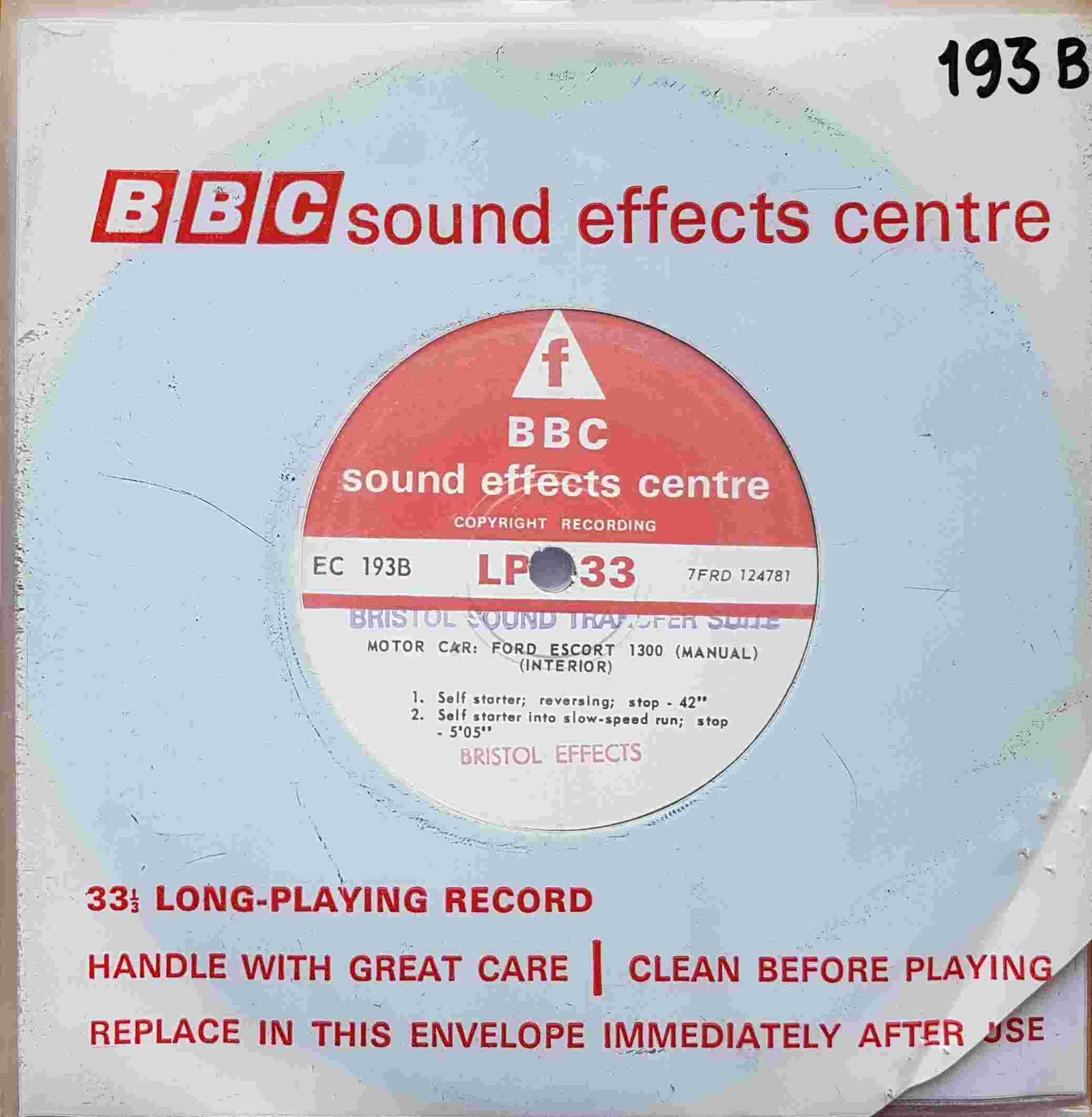 EC 193B Motor car: Ford Escort 1300 (Manual interior) Not registered from the BBC singles - Records and Tapes library Picture of EC 193B Motor car: Ford Escort 1300 (Manual interior) by artist Not registered from the BBC singles - Records and Tapes library