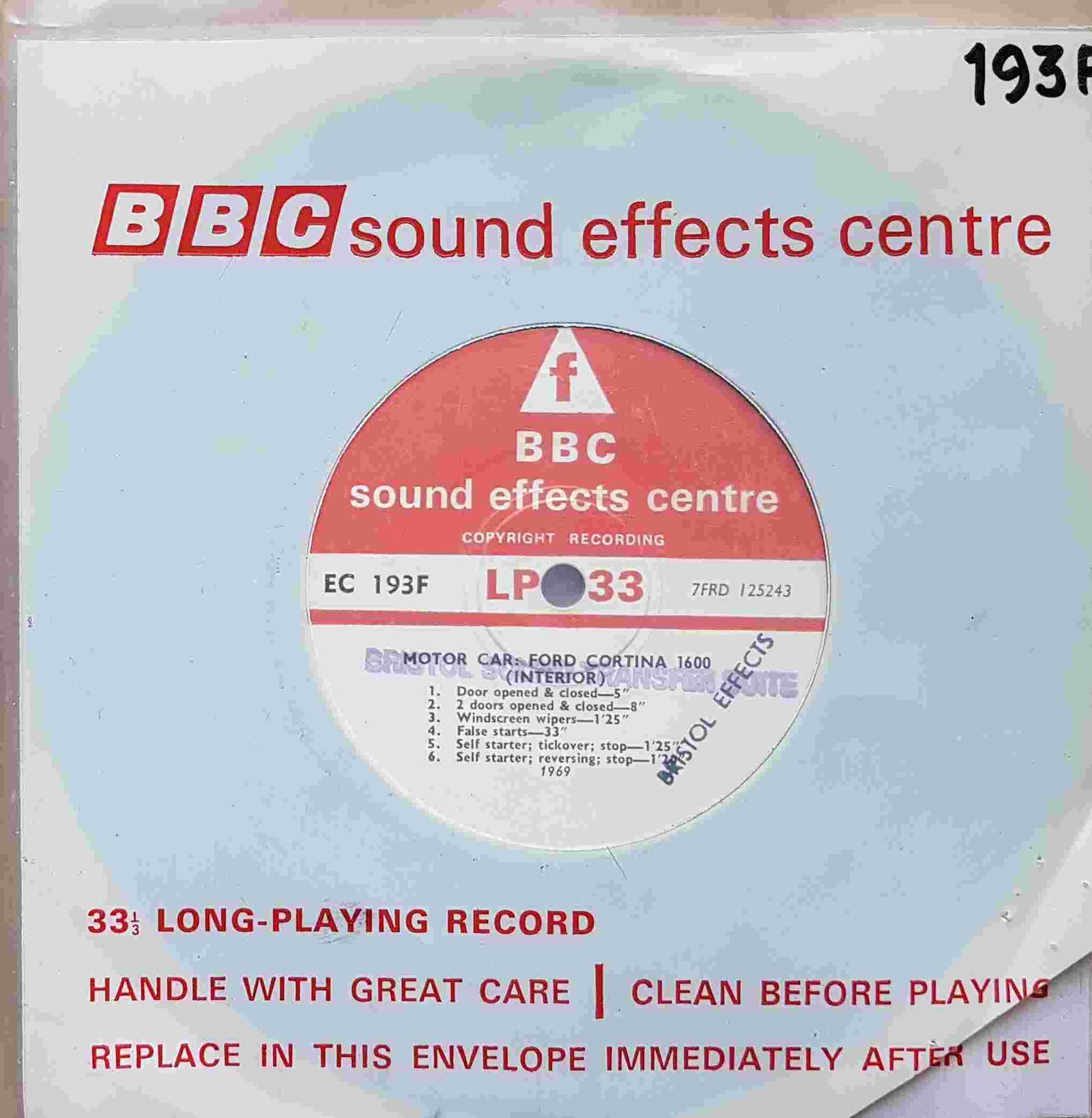 EC 193F Motor car: Ford Cortina 1600 (Interior) Not registered from the BBC singles - Records and Tapes library Picture of EC 193F Motor car: Ford Cortina 1600 (Interior) by artist Not registered from the BBC singles - Records and Tapes library