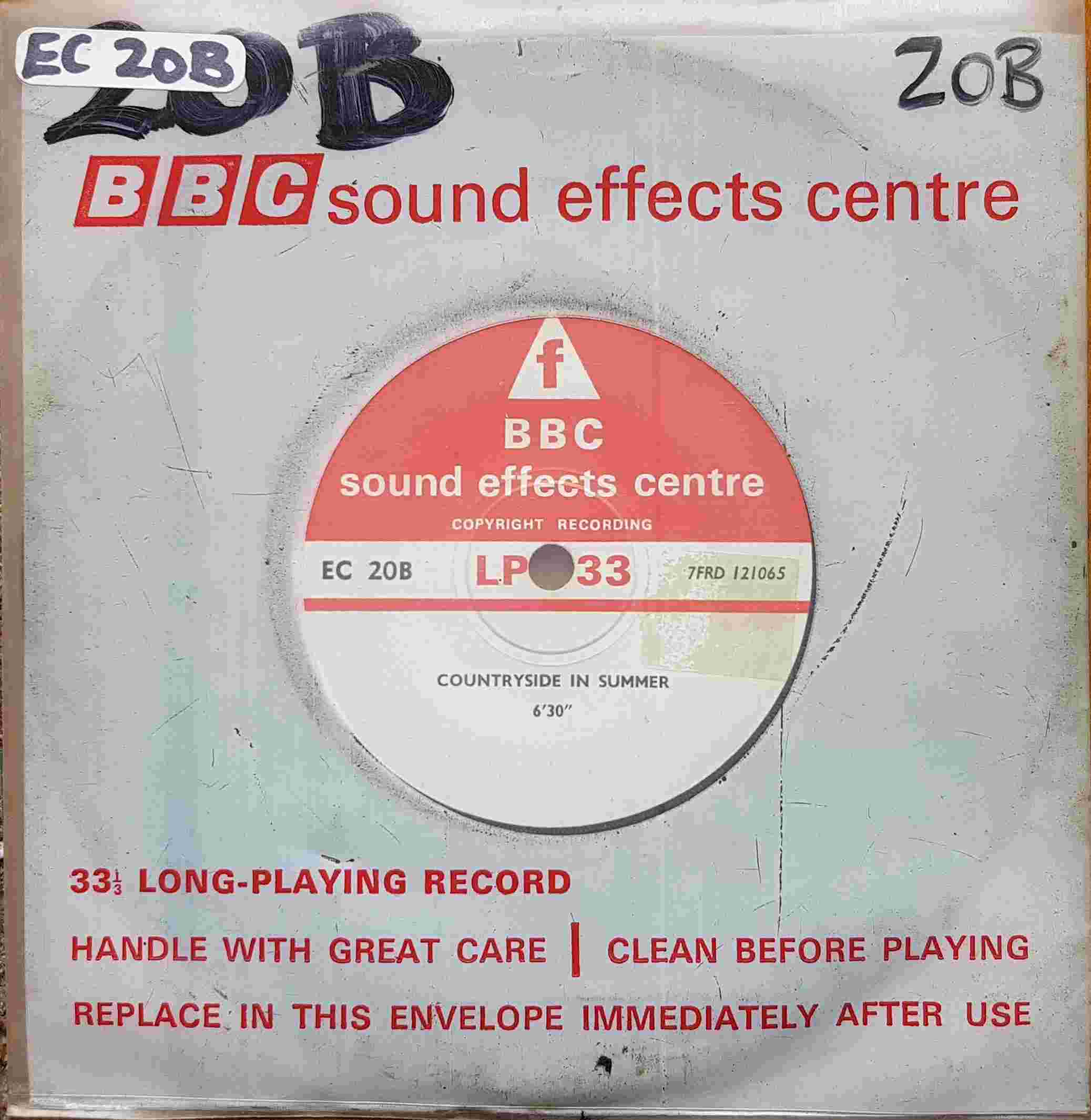 Picture of EC 20B Countryside / Winter in a suburban garden by artist Not registered from the BBC singles - Records and Tapes library