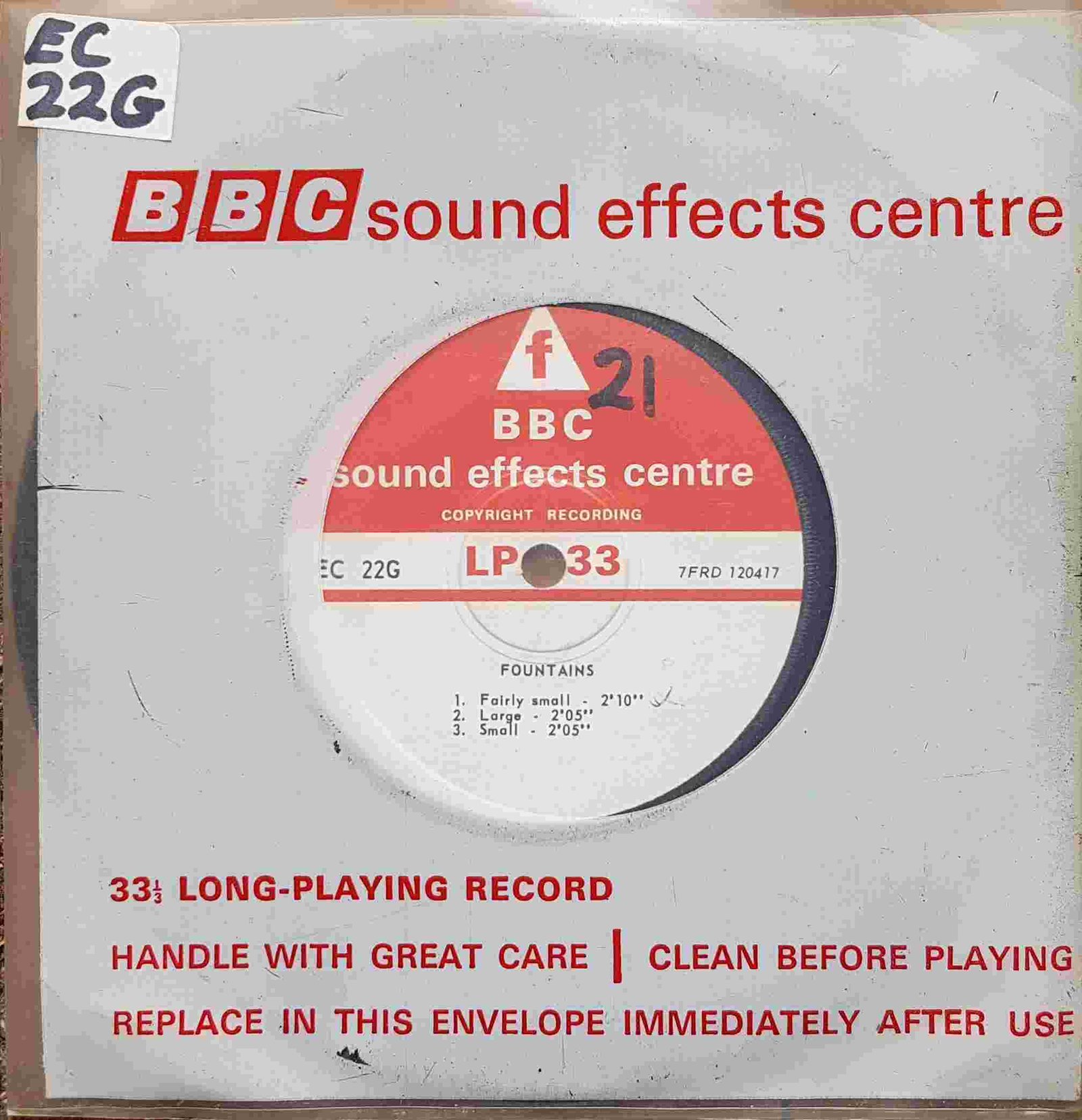 EC 22G Fountains Not registered from the BBC singles - Records and Tapes library Picture of EC 22G Fountains by artist Not registered from the BBC singles - Records and Tapes library